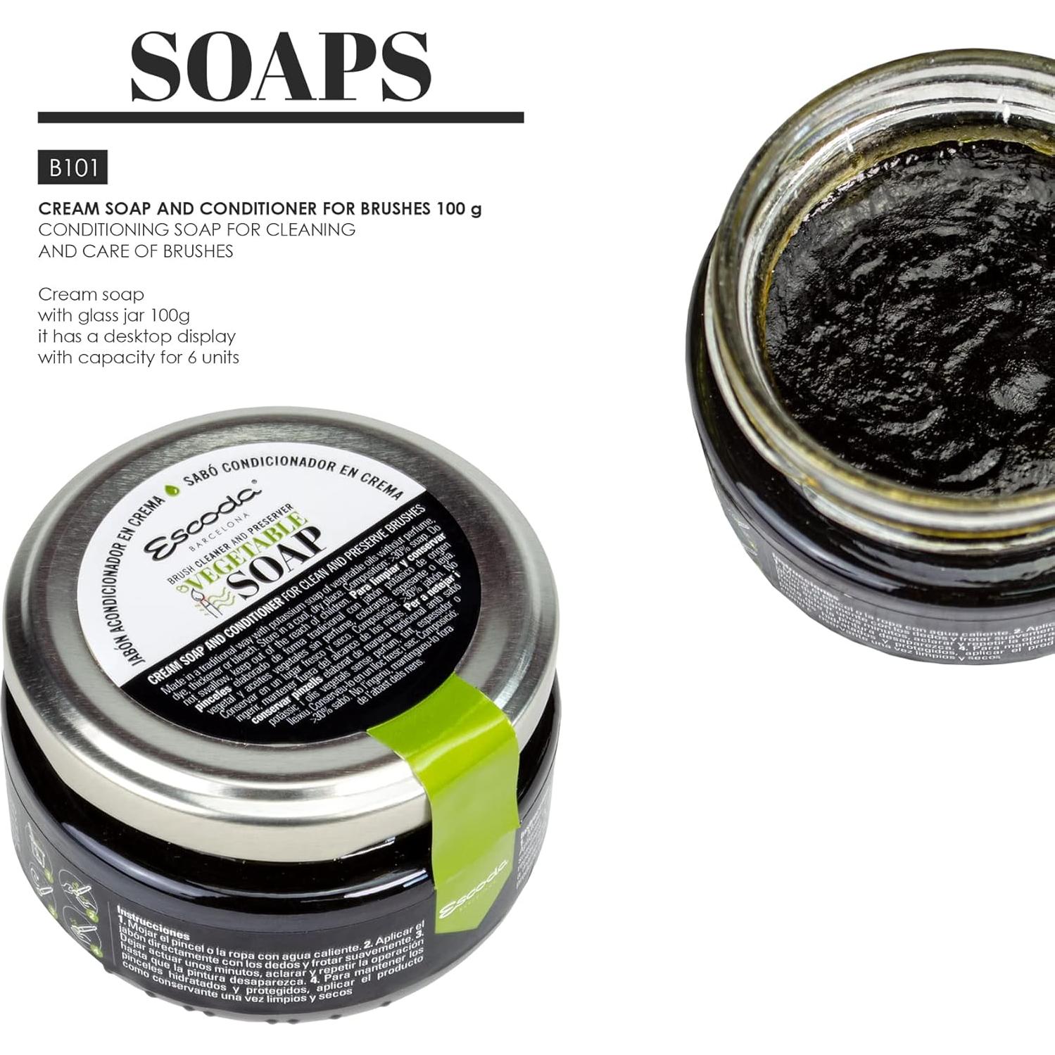 Jabón Crema Escoda 100g para Limpieza de Pinceles de Artista