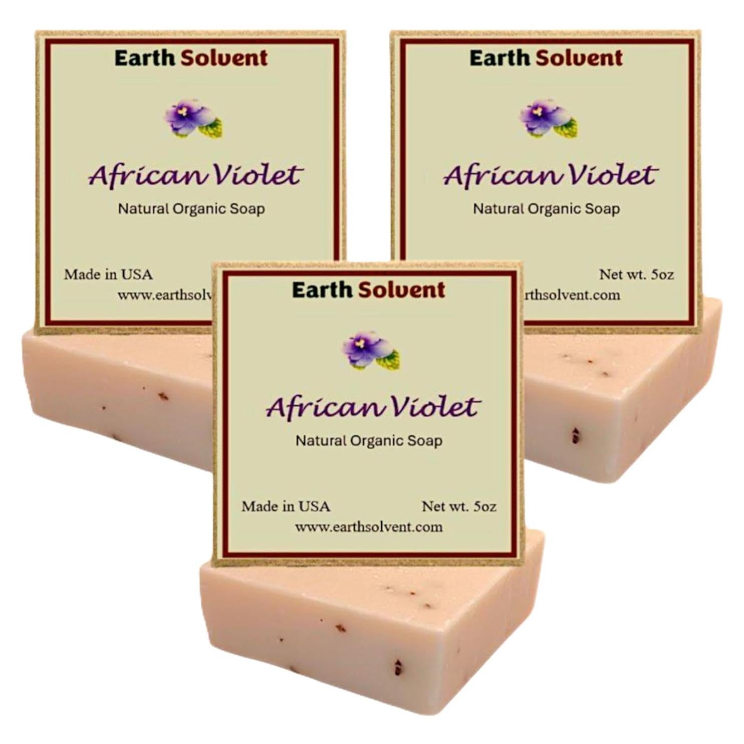 Jabón Orgánico Natural Earth Solvent 3 Barras 142g Violeta Africana