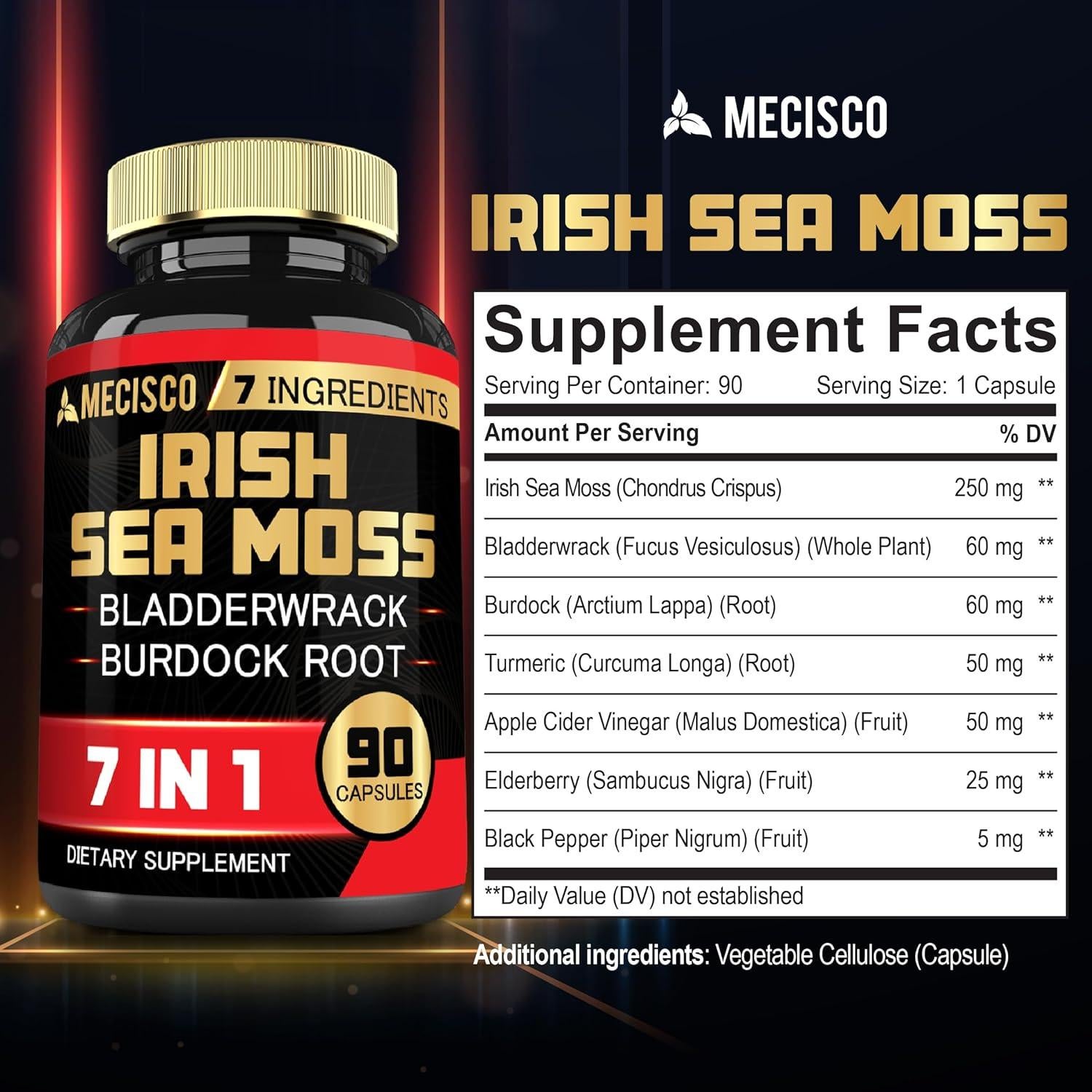 Cápsulas de Musgo Marino Irlandés 6750mg - 90 Unidades Mecisco