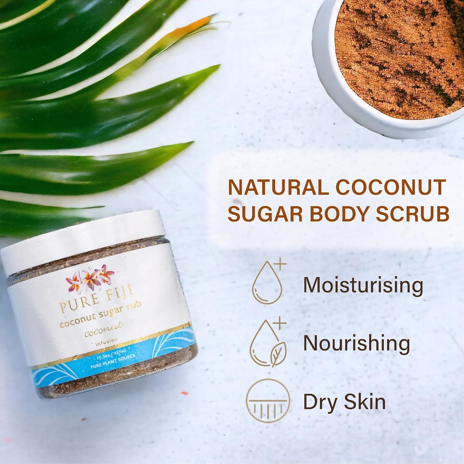 Exfoliante Corporal de Azúcar de Coco Pure Fiji 425 g - Hidratante Natural