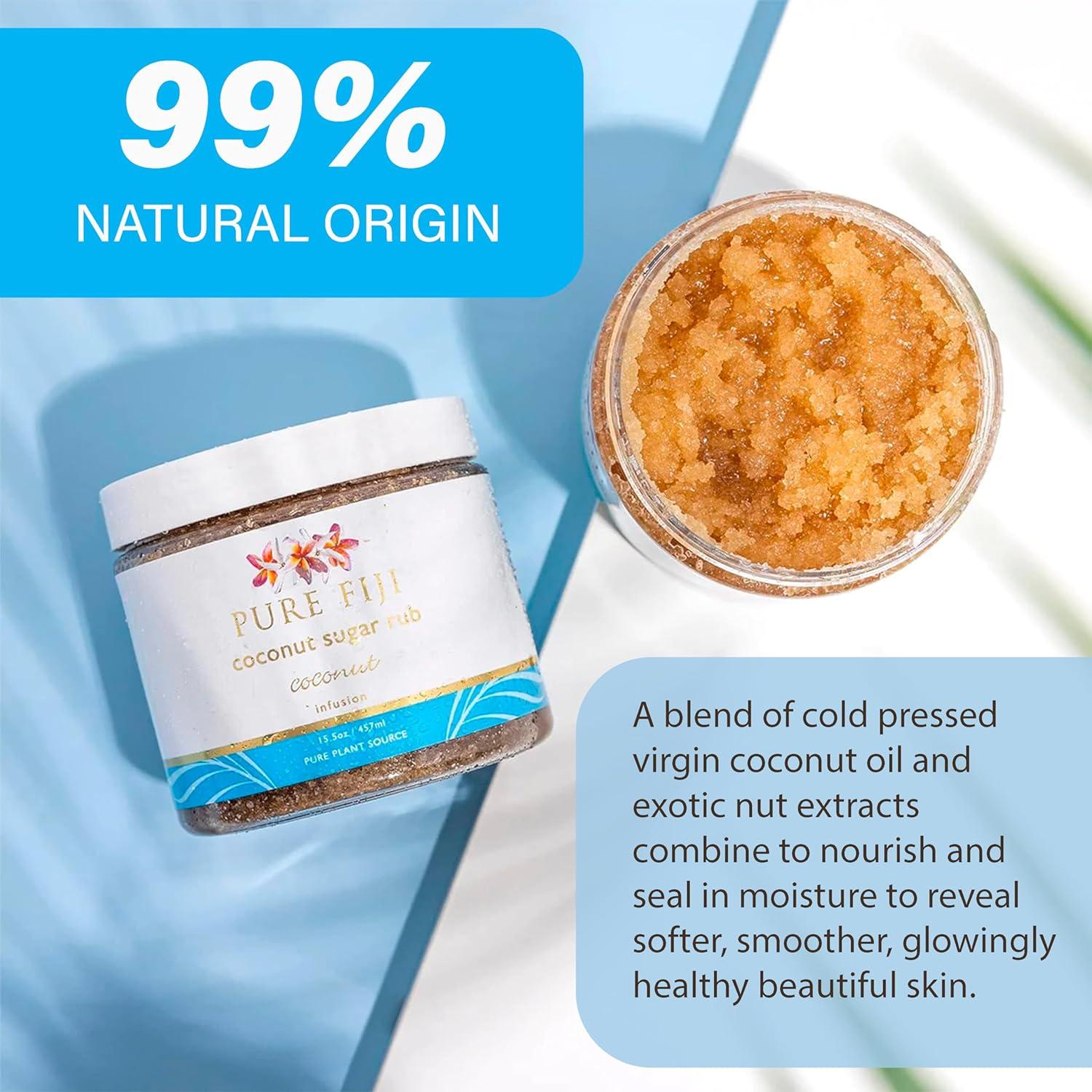 Exfoliante Corporal de Azúcar de Coco Pure Fiji 425 g - Hidratante Natural