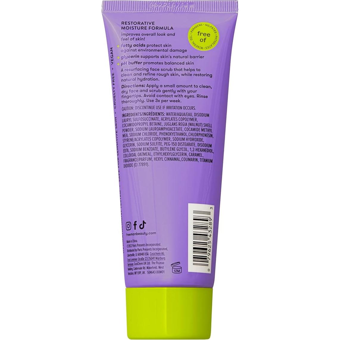 Freeman Exfoliante Facial 2 en 1 con Avena y Nuez 89 mL