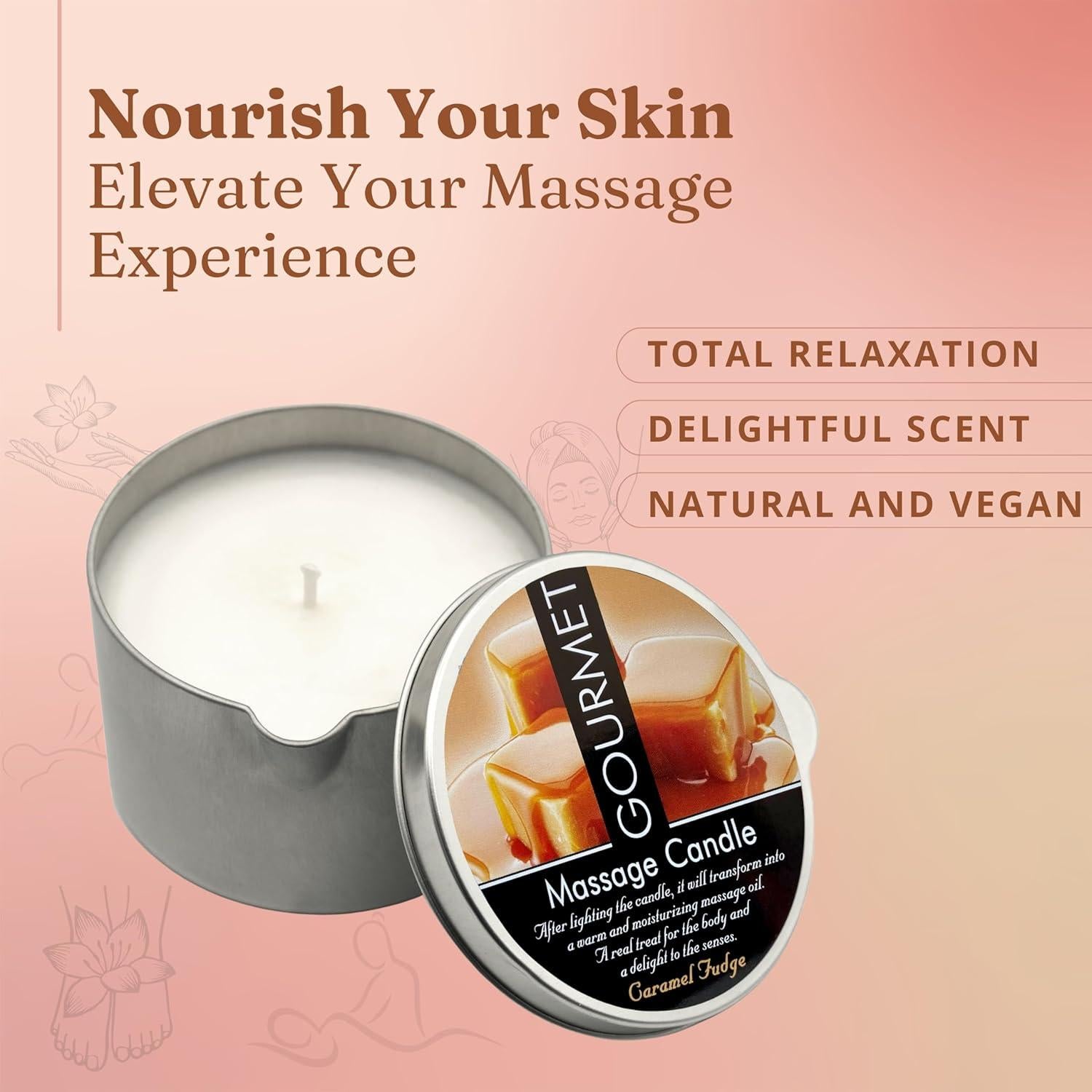 Vela de Masaje Vegana GOURMET - Aroma Caramelo 209.79g