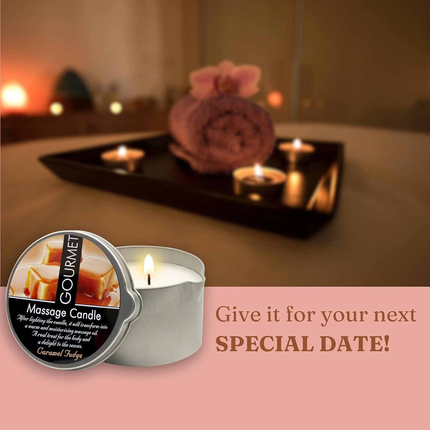 Vela de Masaje Vegana GOURMET - Aroma Caramelo 209.79g