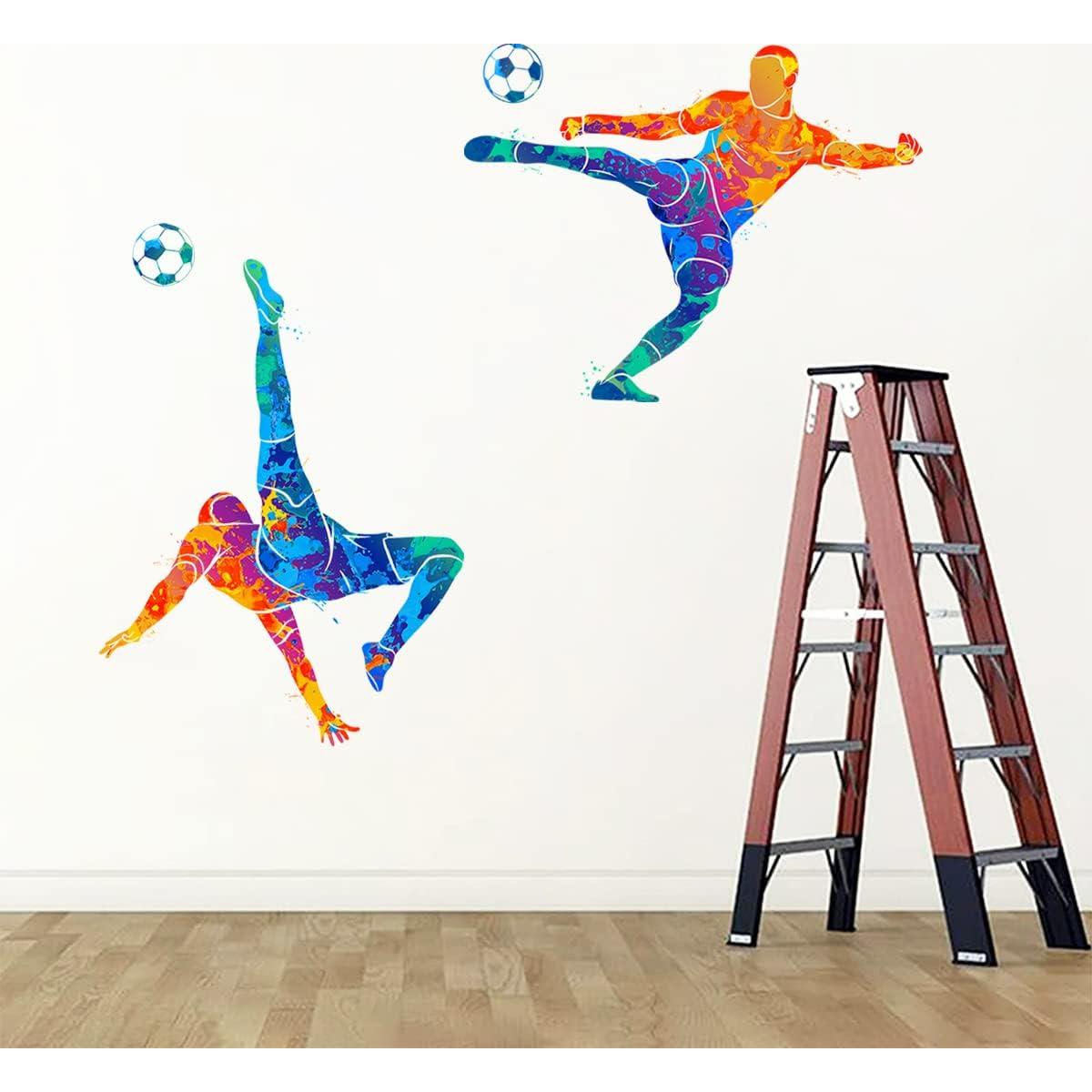 Calcomanía de Pared WOYINIS Fútbol Siluetas 2 Piezas 30.48x91.44cm