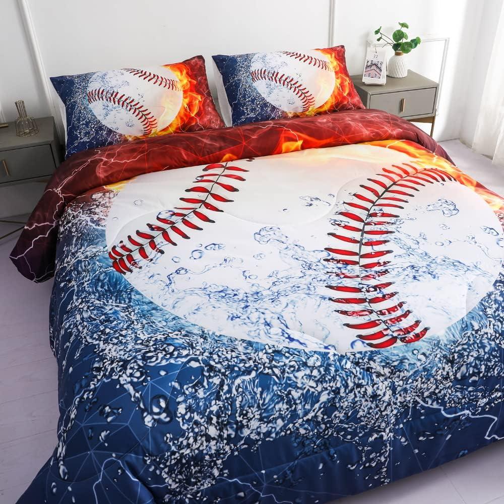 Conjunto de Edredón Individual Roscloud Béisbol Galaxia 2 Piezas