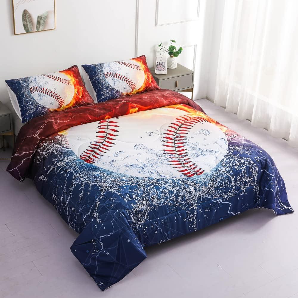 Conjunto de Edredón Individual Roscloud Béisbol Galaxia 2 Piezas