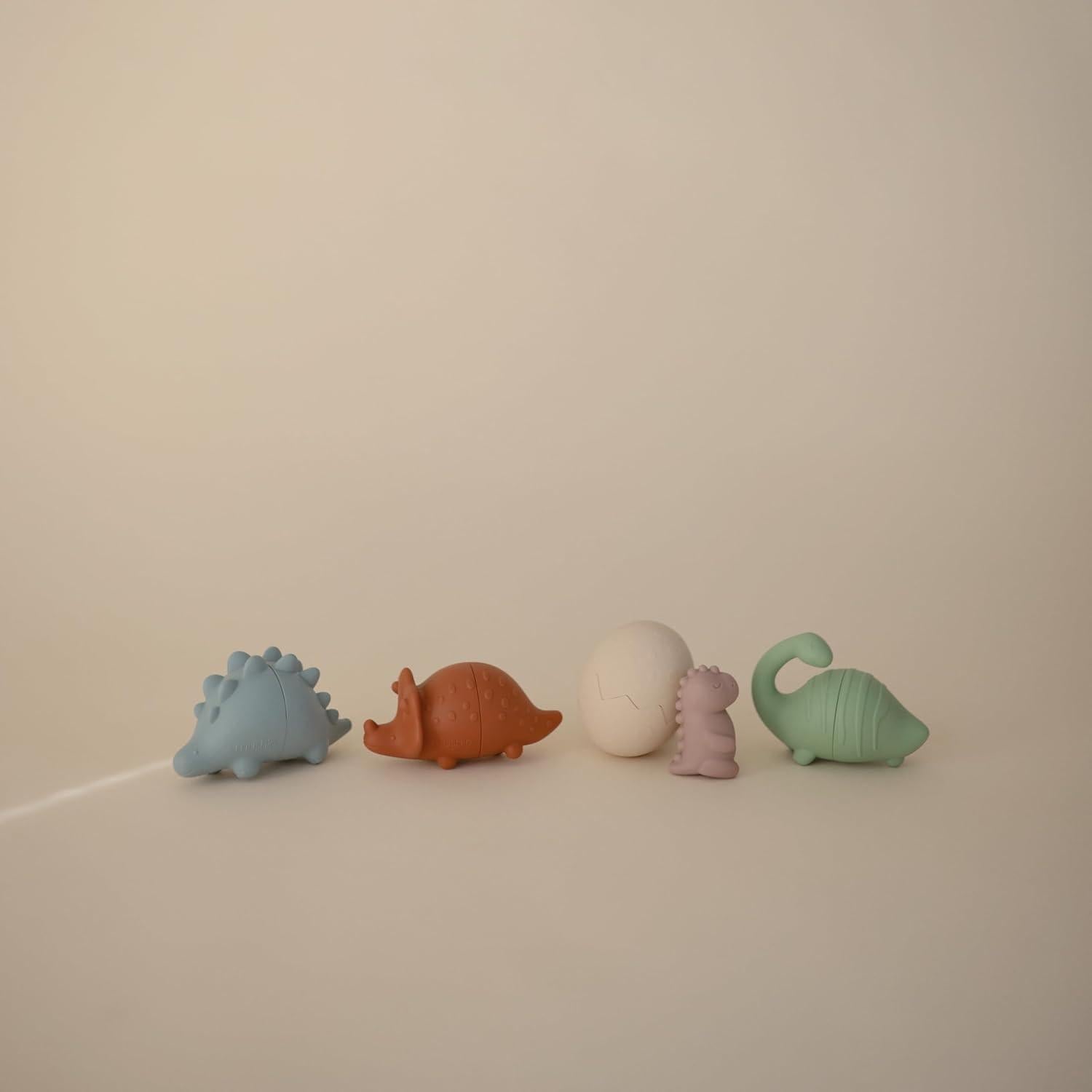 Set de Juguetes de Baño Mushie Dino - Silicona 100% Segura