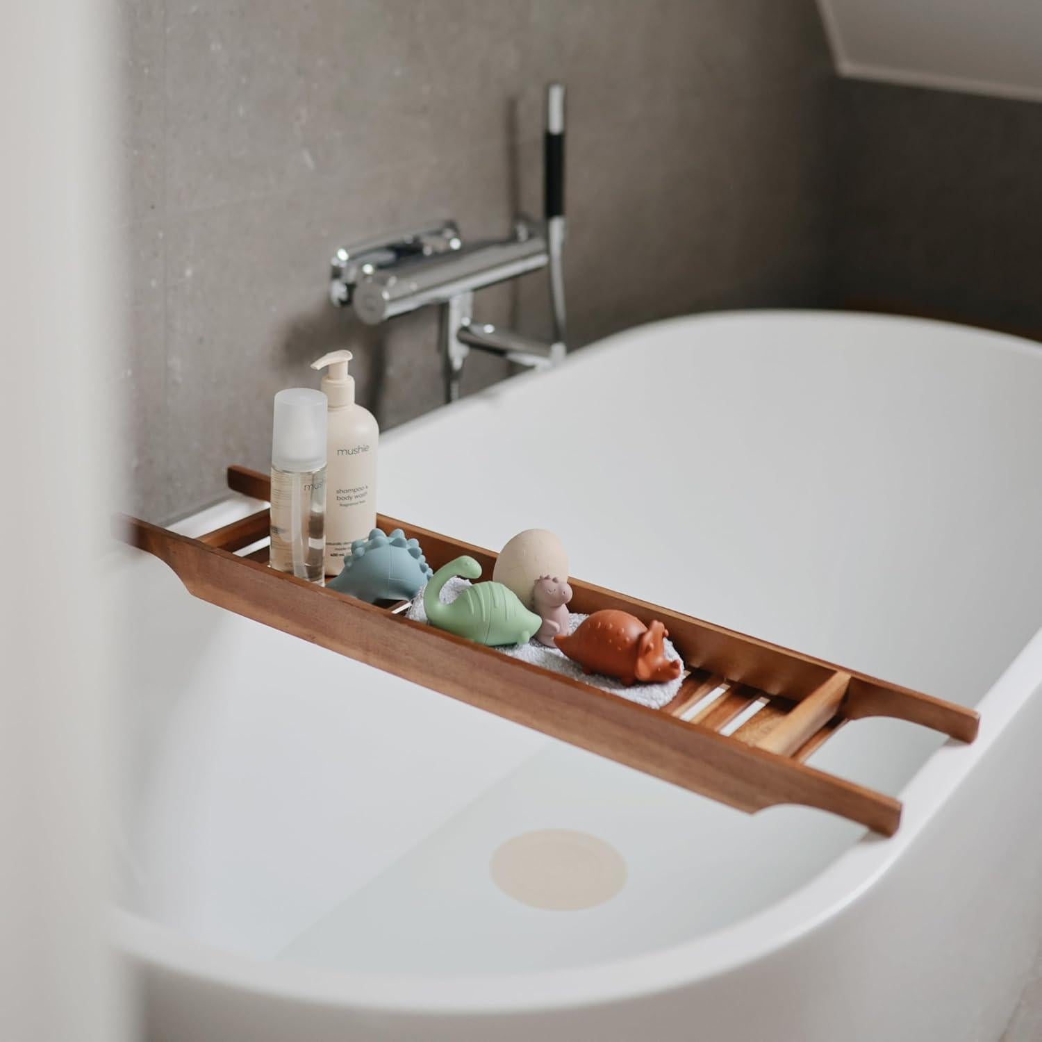 Set de Juguetes de Baño Mushie Dino - Silicona 100% Segura