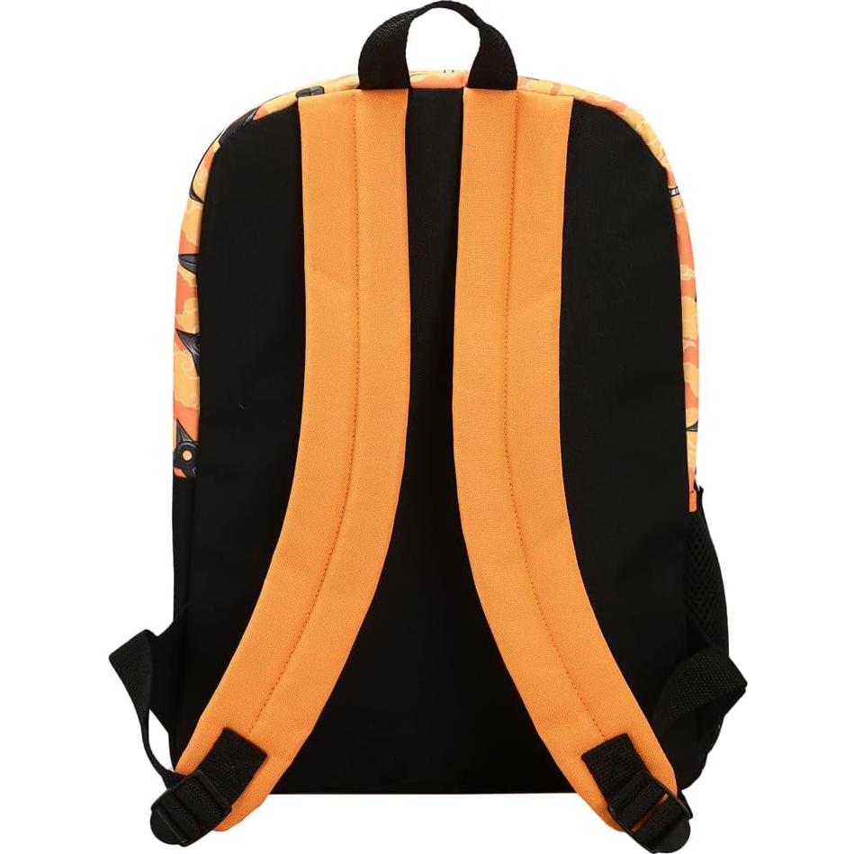 Conjunto Mochila 5 Piezas Naruto Anime Naranja y Negro