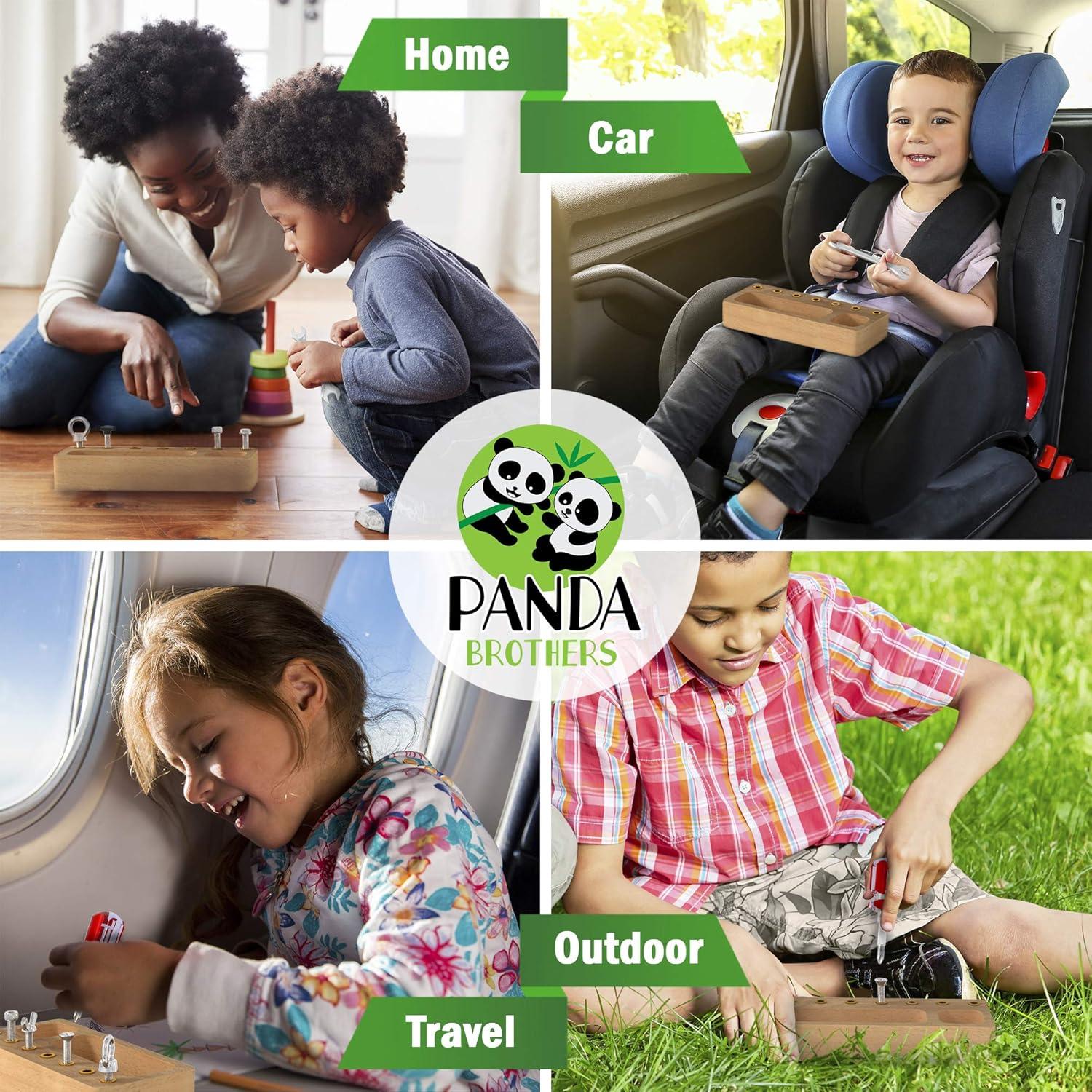 Tablero de Destornillador Montessori Panda Brothers - Juguete Educativo