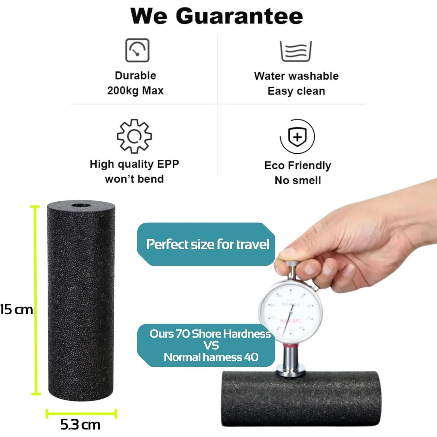 Mini Rodillo de Masaje Genkigold Rojo 15x5cm Impermeable