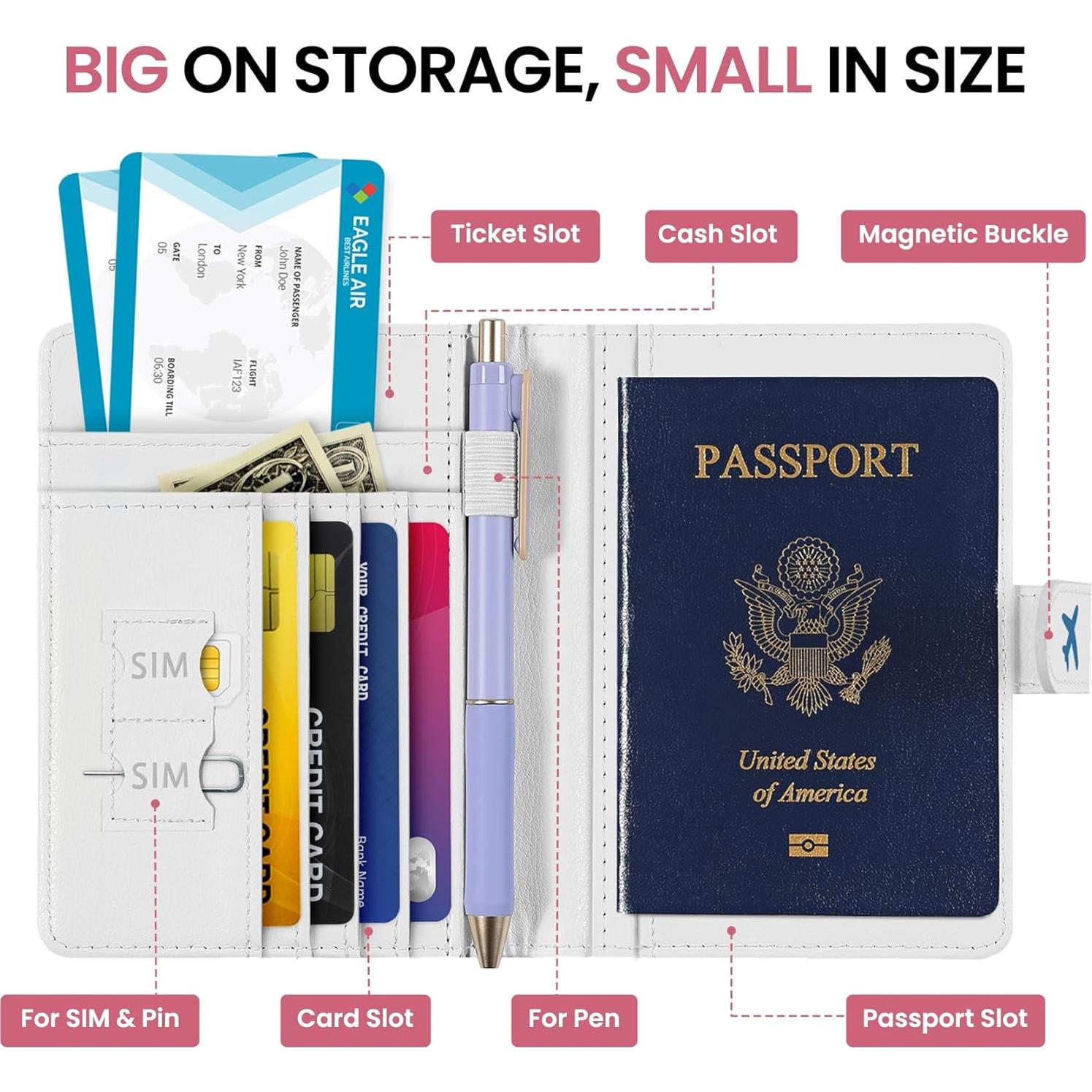 Portafolios de Pasaporte JEJEGO A-Floral con Cierre Magnético y RFID