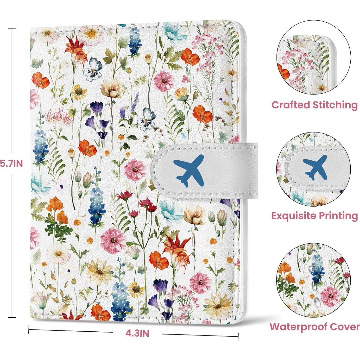 Portafolios de Pasaporte JEJEGO A-Floral con Cierre Magnético y RFID