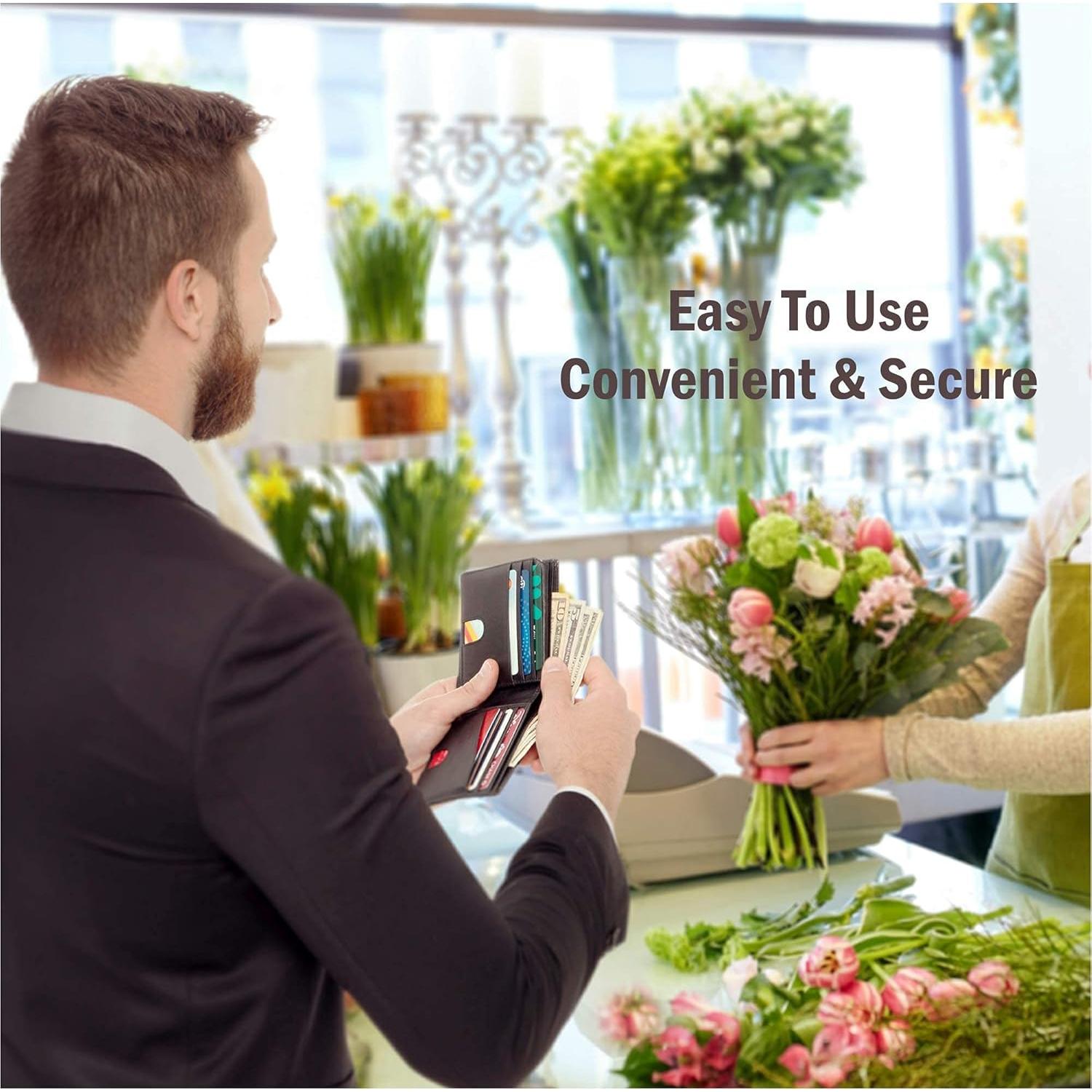 Cartera Bifold BULL GUARD de Cuero Genuino Marrón RFID 11 Tarjetas