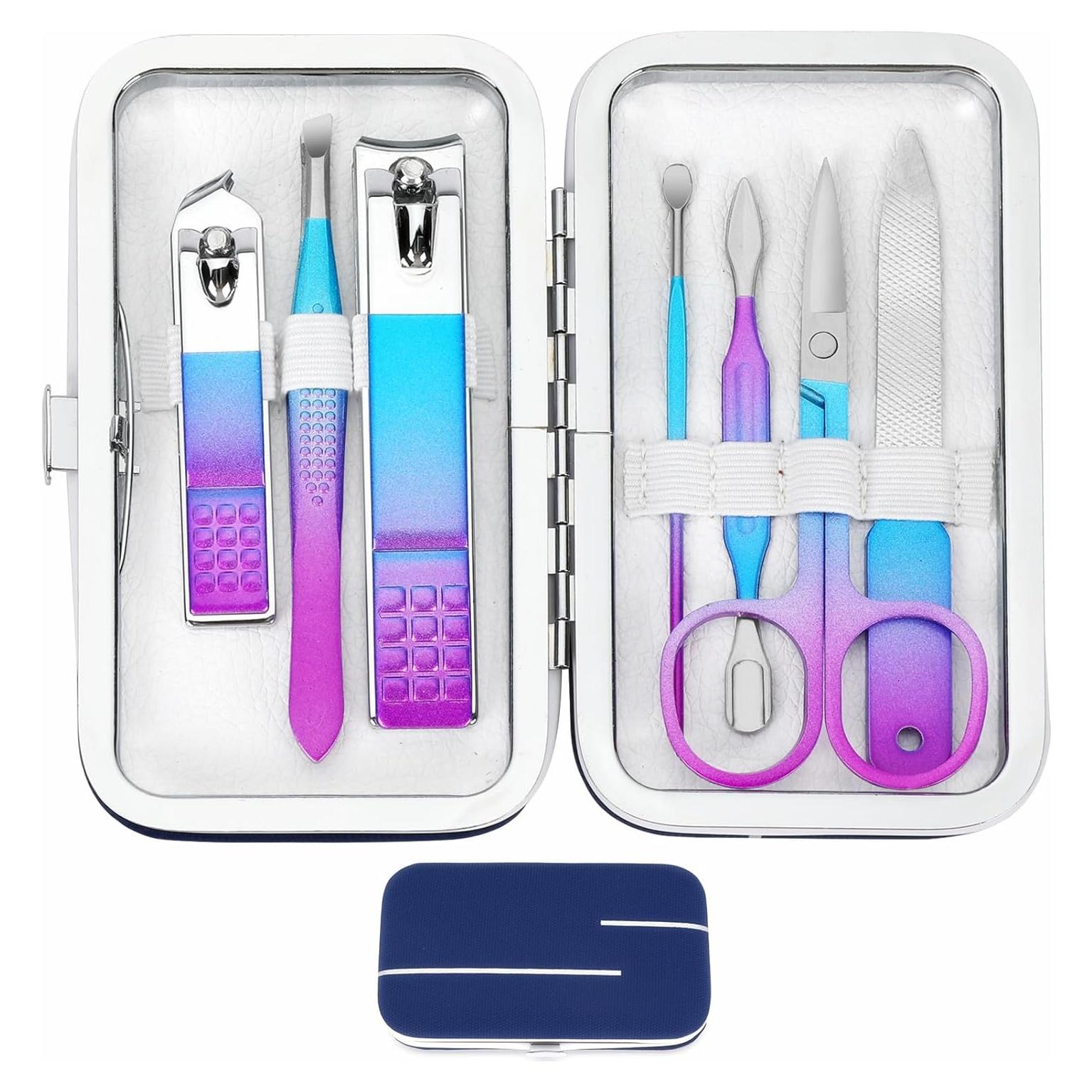 Juego de Manicura 7 Piezas Feiworui con Estuche Portátil