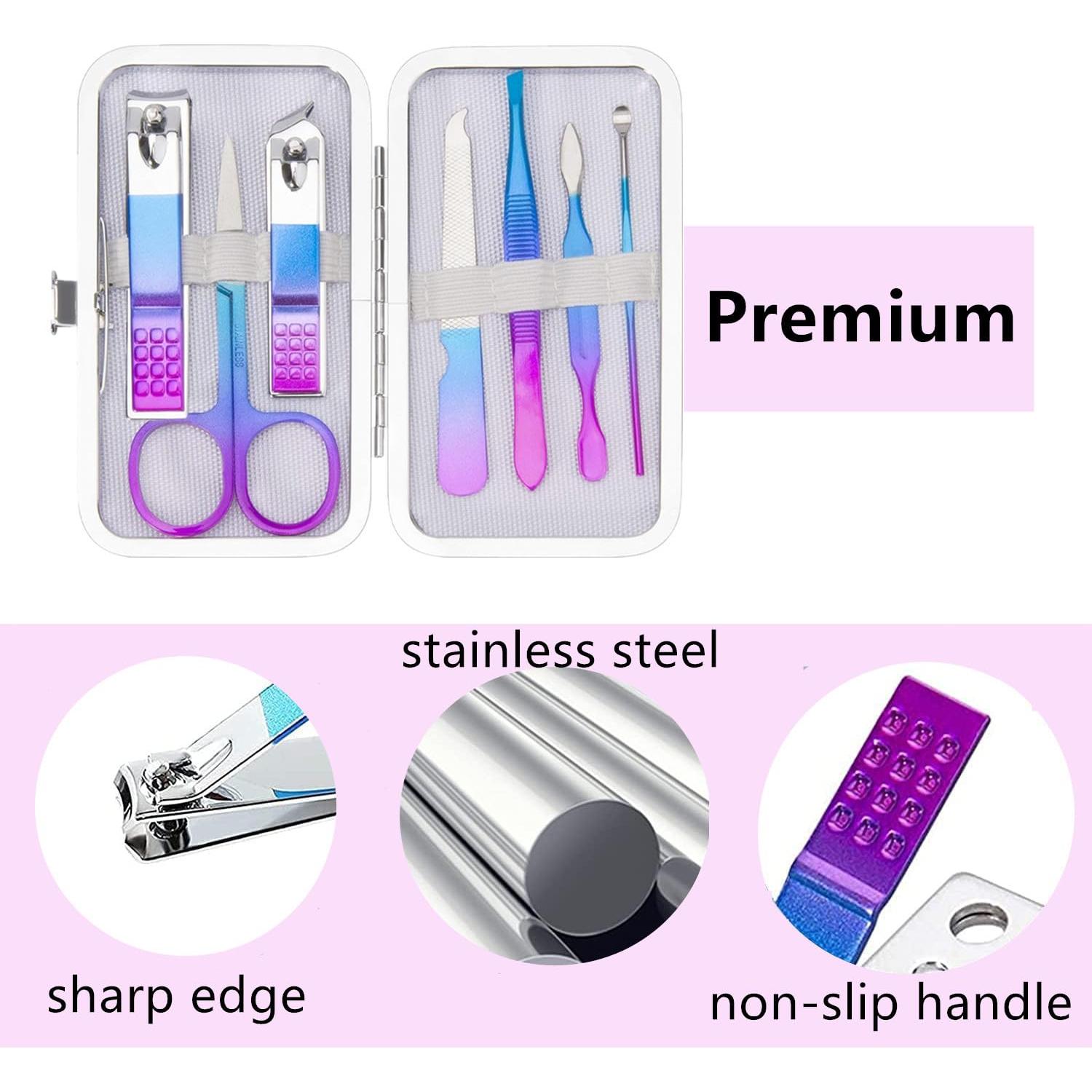 Juego de Manicura 7 Piezas Feiworui con Estuche Portátil