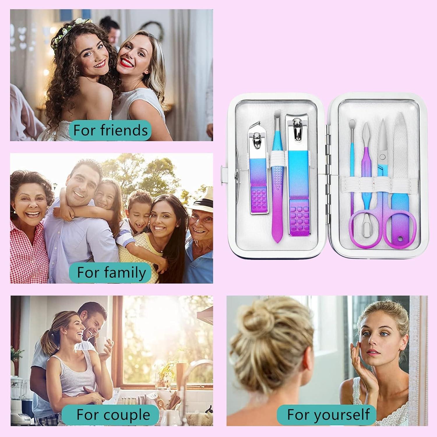 Juego de Manicura 7 Piezas Feiworui con Estuche Portátil