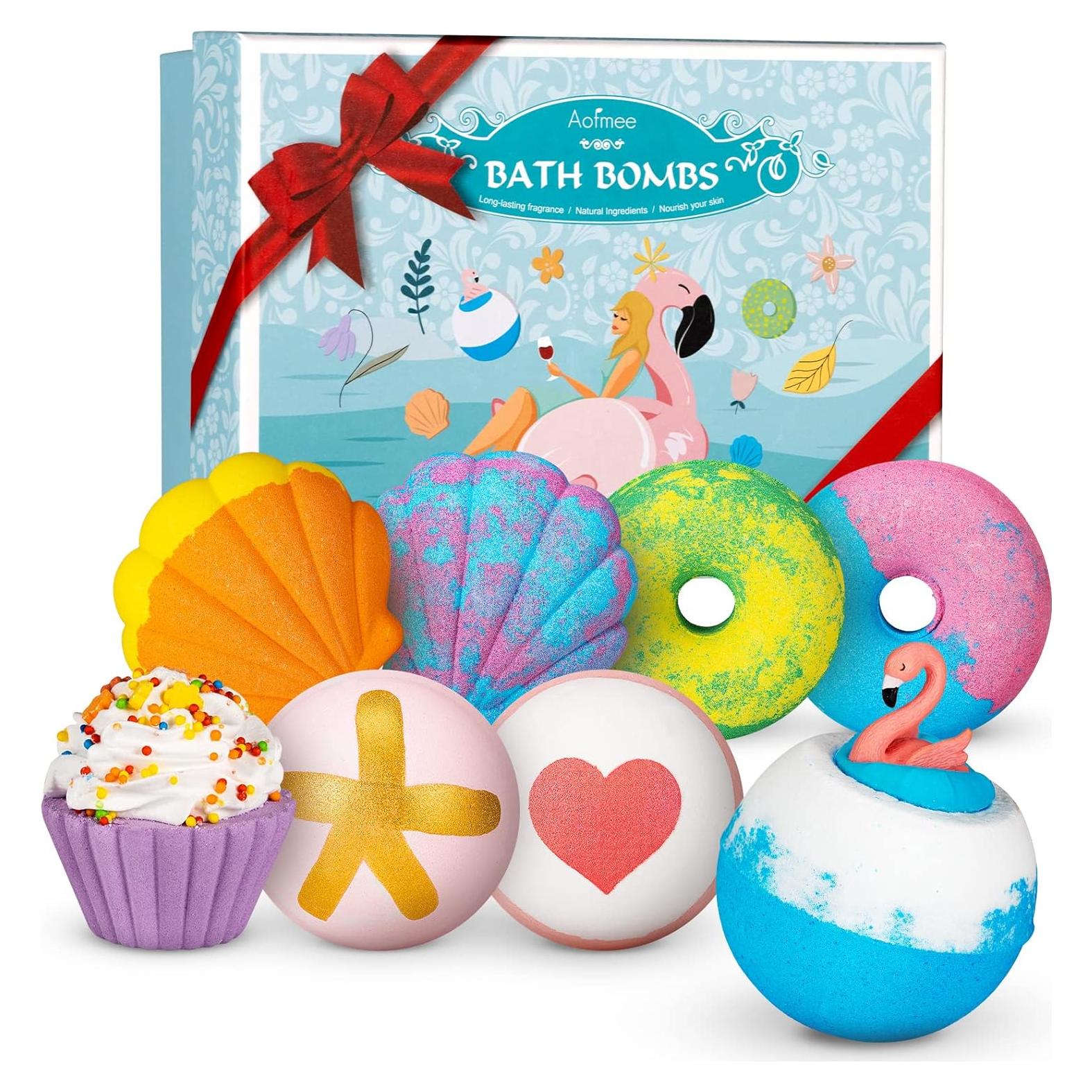 Bombas de Baño Aofmee - 8 Fragancias Naturales Hidratantes