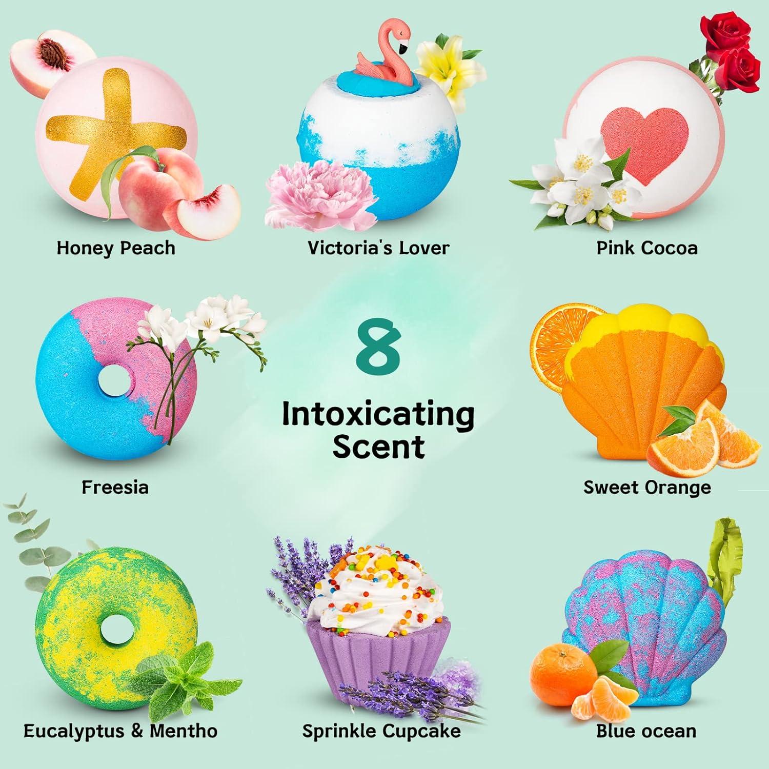 Bombas de Baño Aofmee - 8 Fragancias Naturales Hidratantes