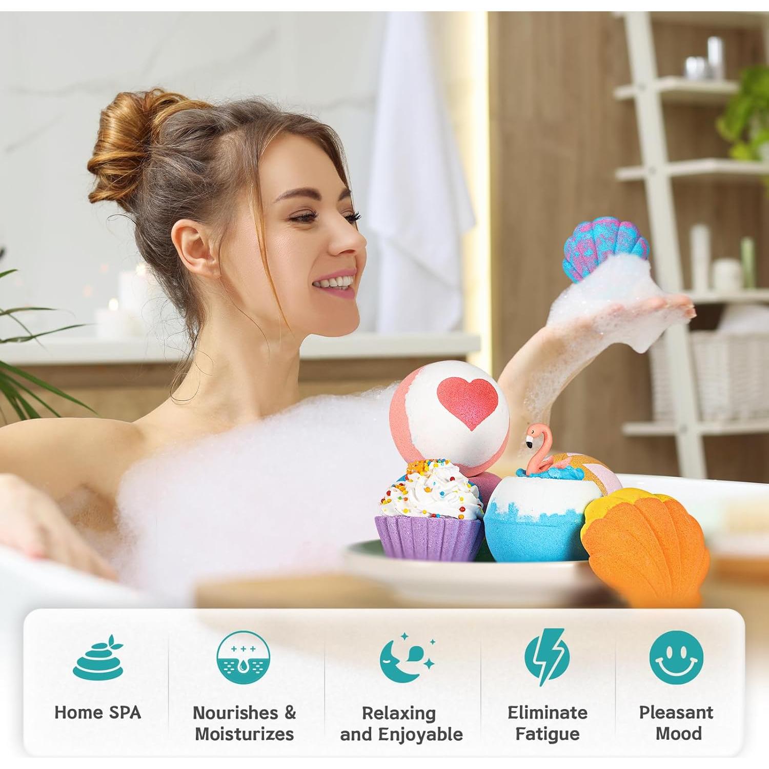 Bombas de Baño Aofmee - 8 Fragancias Naturales Hidratantes