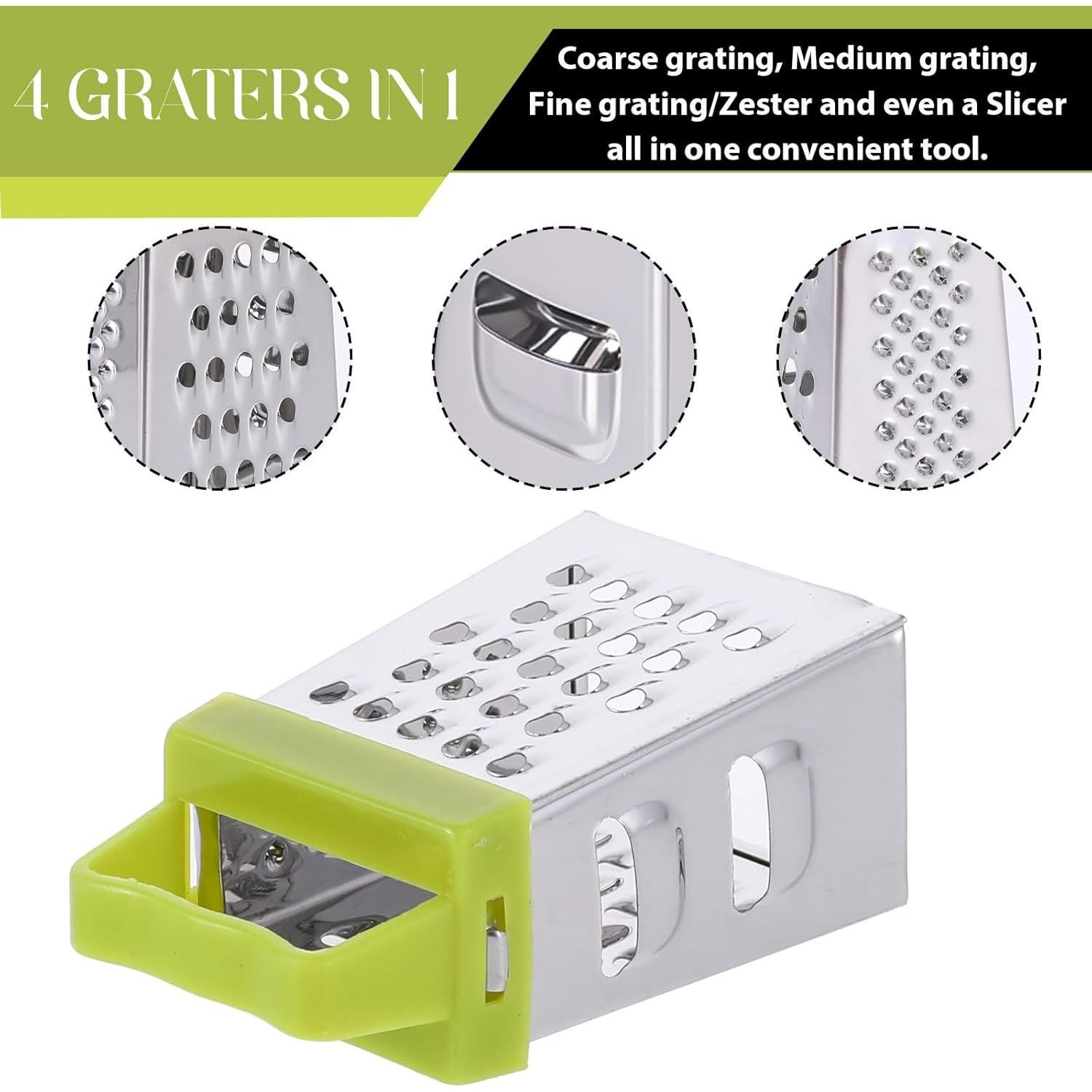 Mini Rallador de Queso ElevateTech 3 Piezas Acero Inoxidable