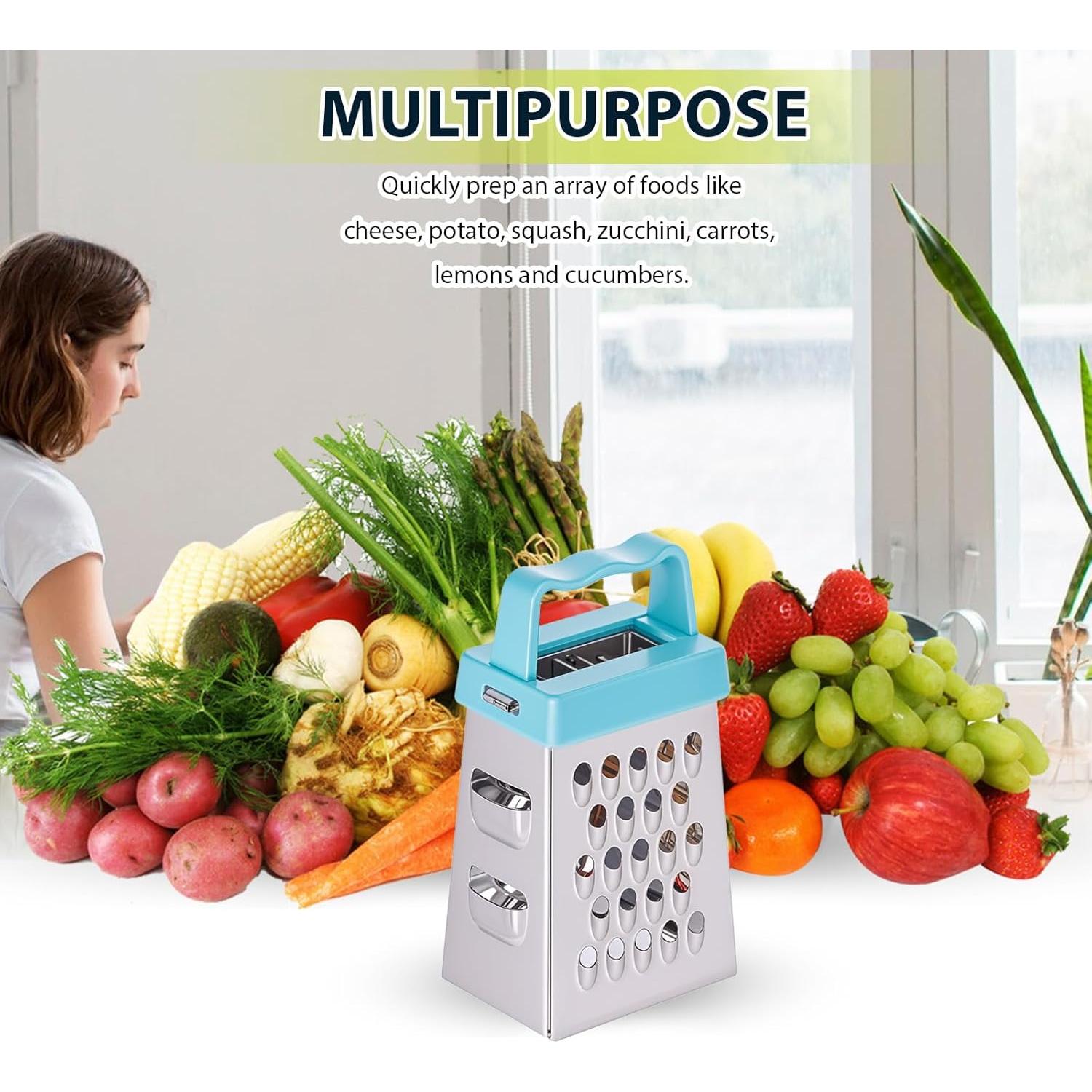 Mini Rallador de Queso ElevateTech 3 Piezas Acero Inoxidable