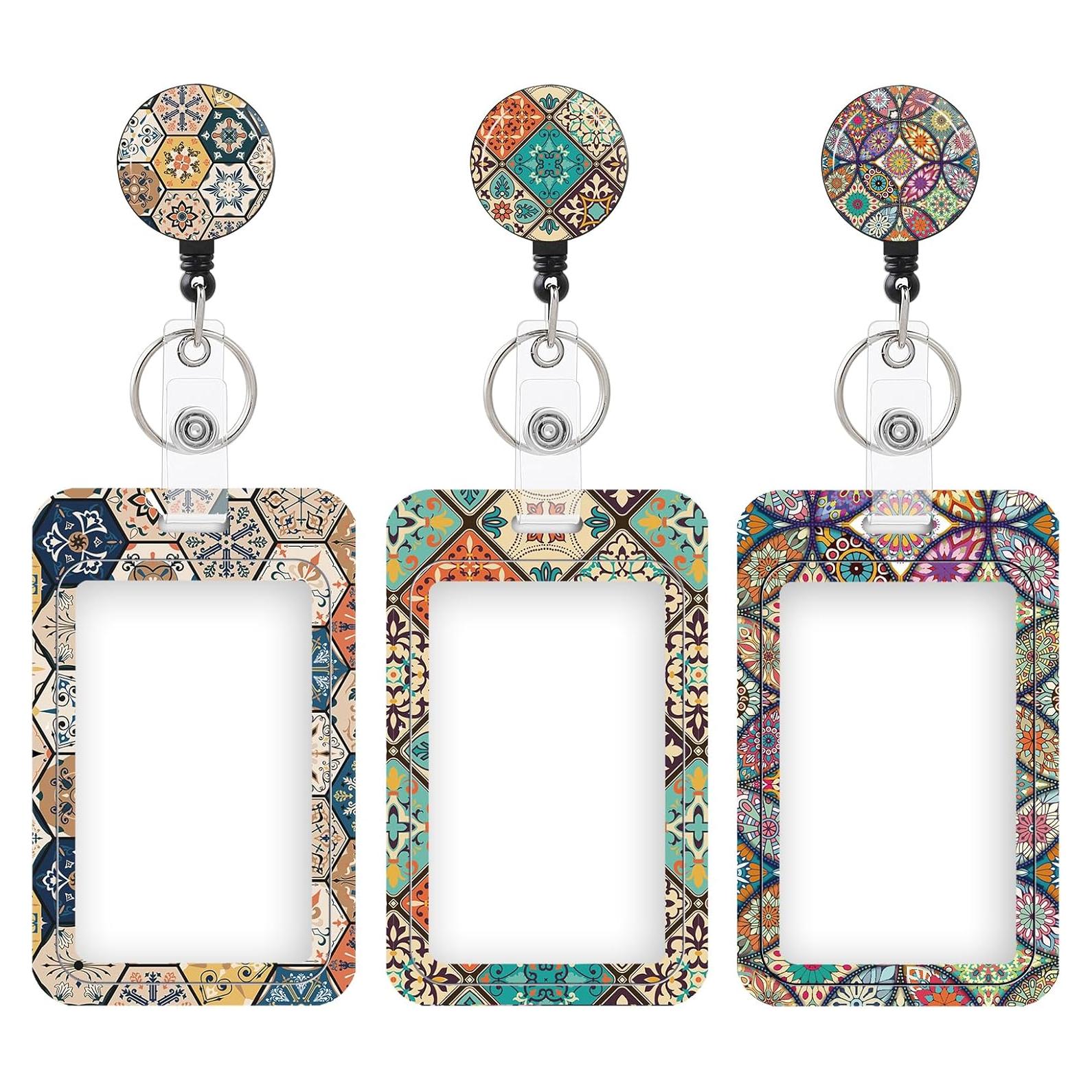 3 Soportes de Insignia Retráctiles COOKOOKY - Clip ID 5.49x8.51cm