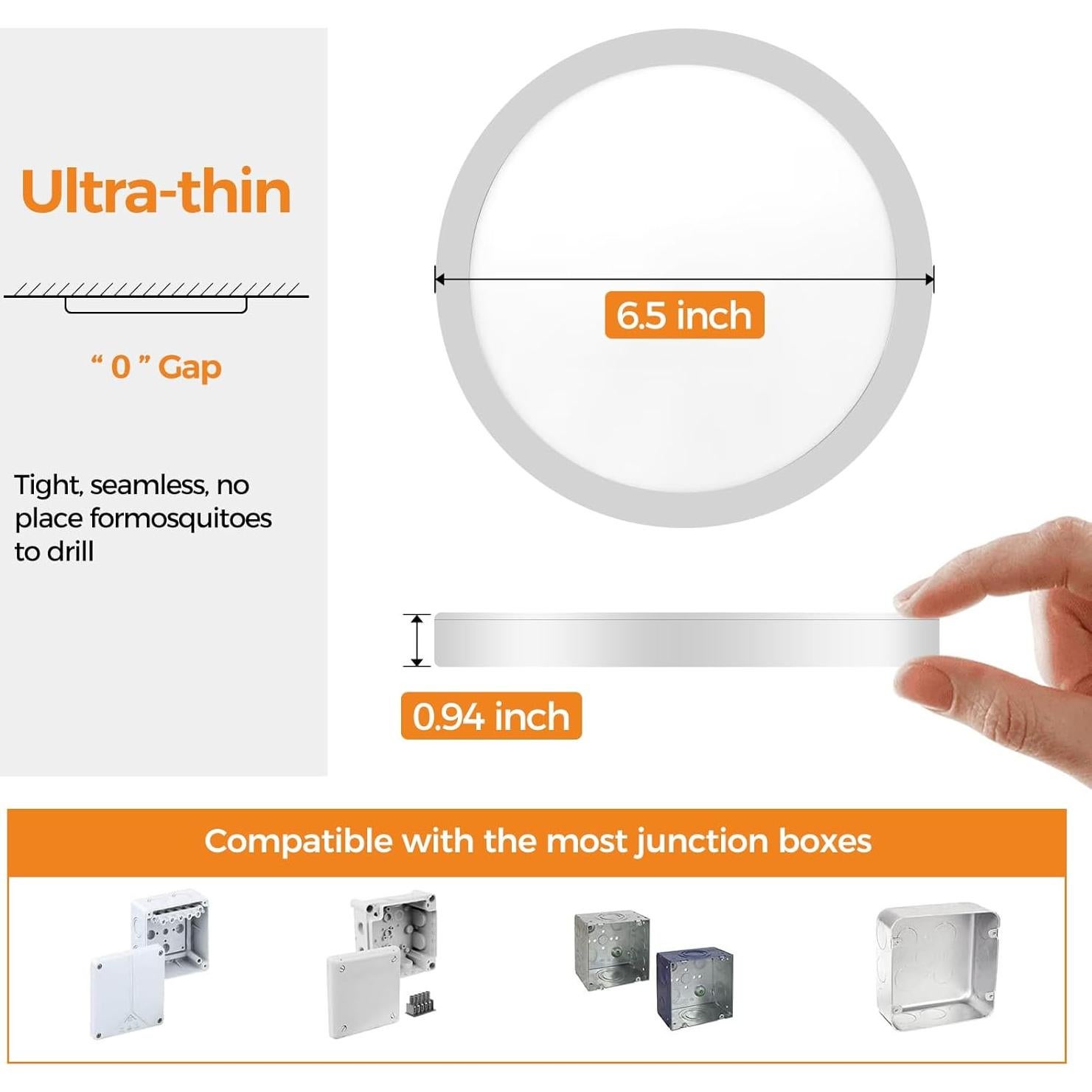 Lámpara de Techo LED Slochi 12W 1200Lm 3 Modos de Color 16.5cm