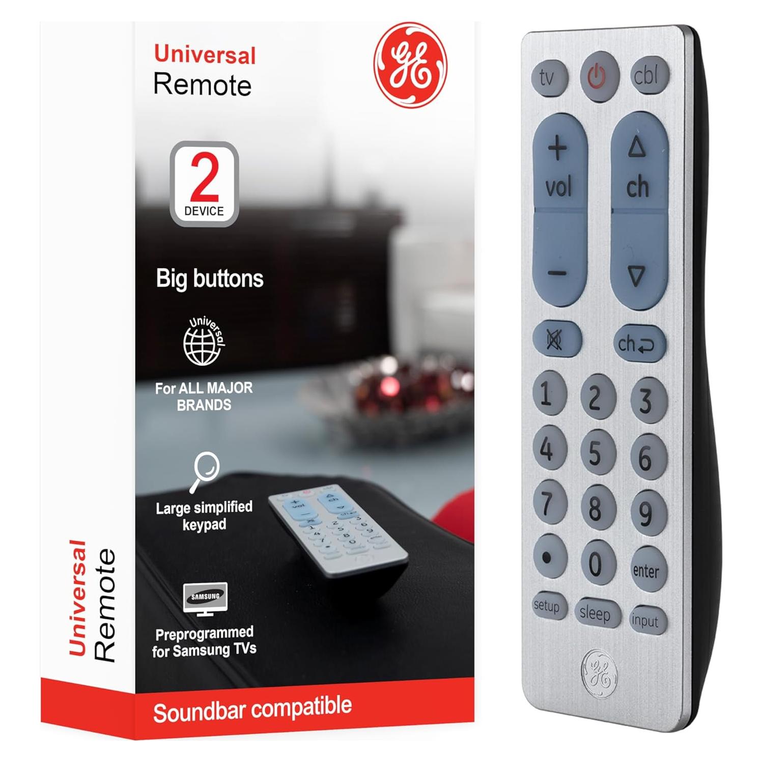 Control Remoto Universal GE 2 Dispositivos Plata 33701