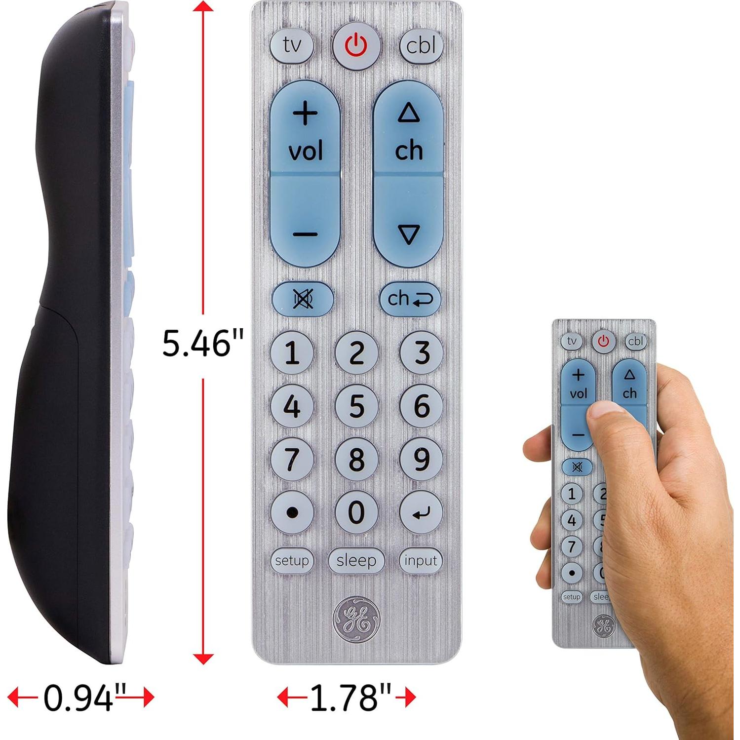 Control Remoto Universal GE 2 Dispositivos Plata 33701