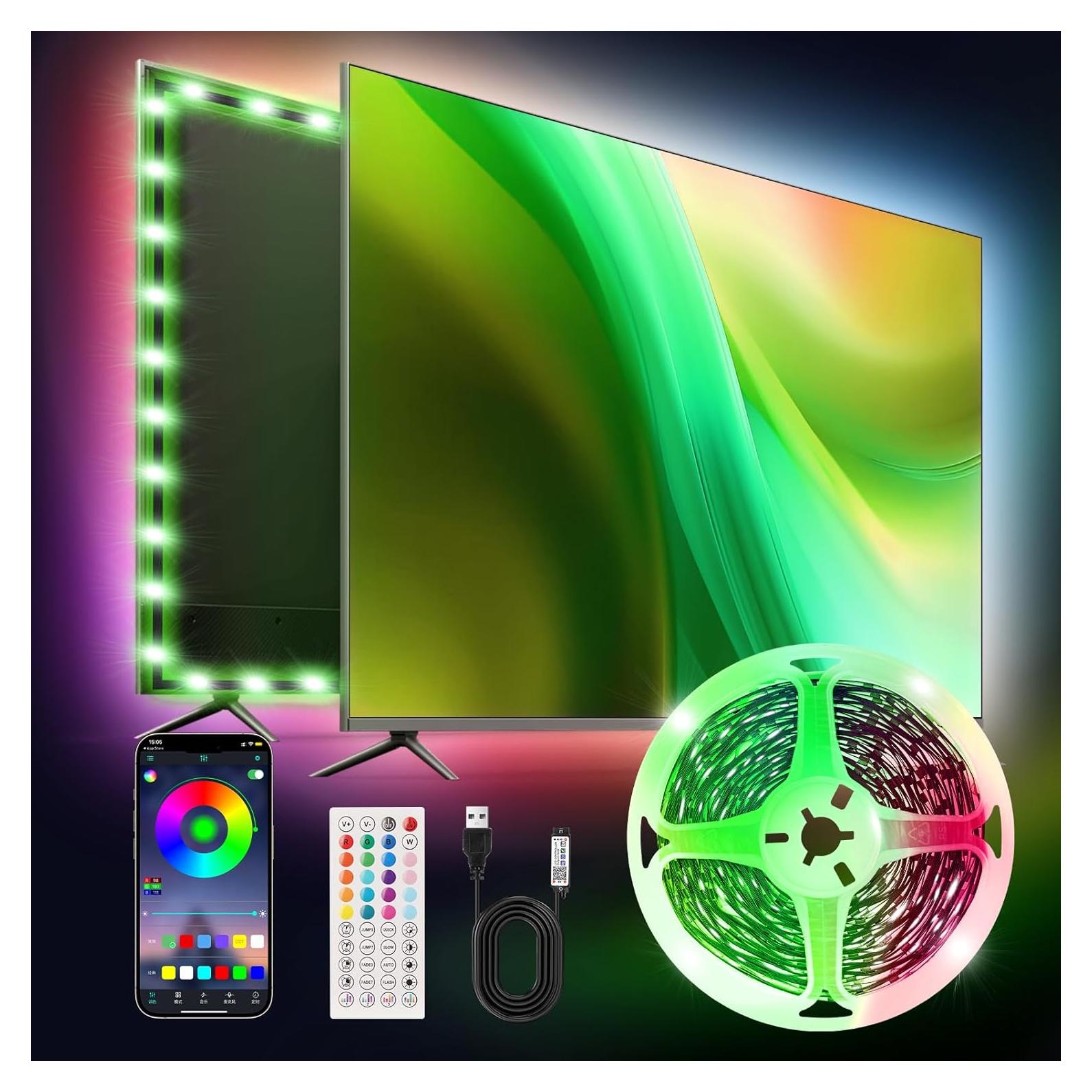 Luces LED PSTAR 2m RGB para TV 32-40" Sincronizadas con Música