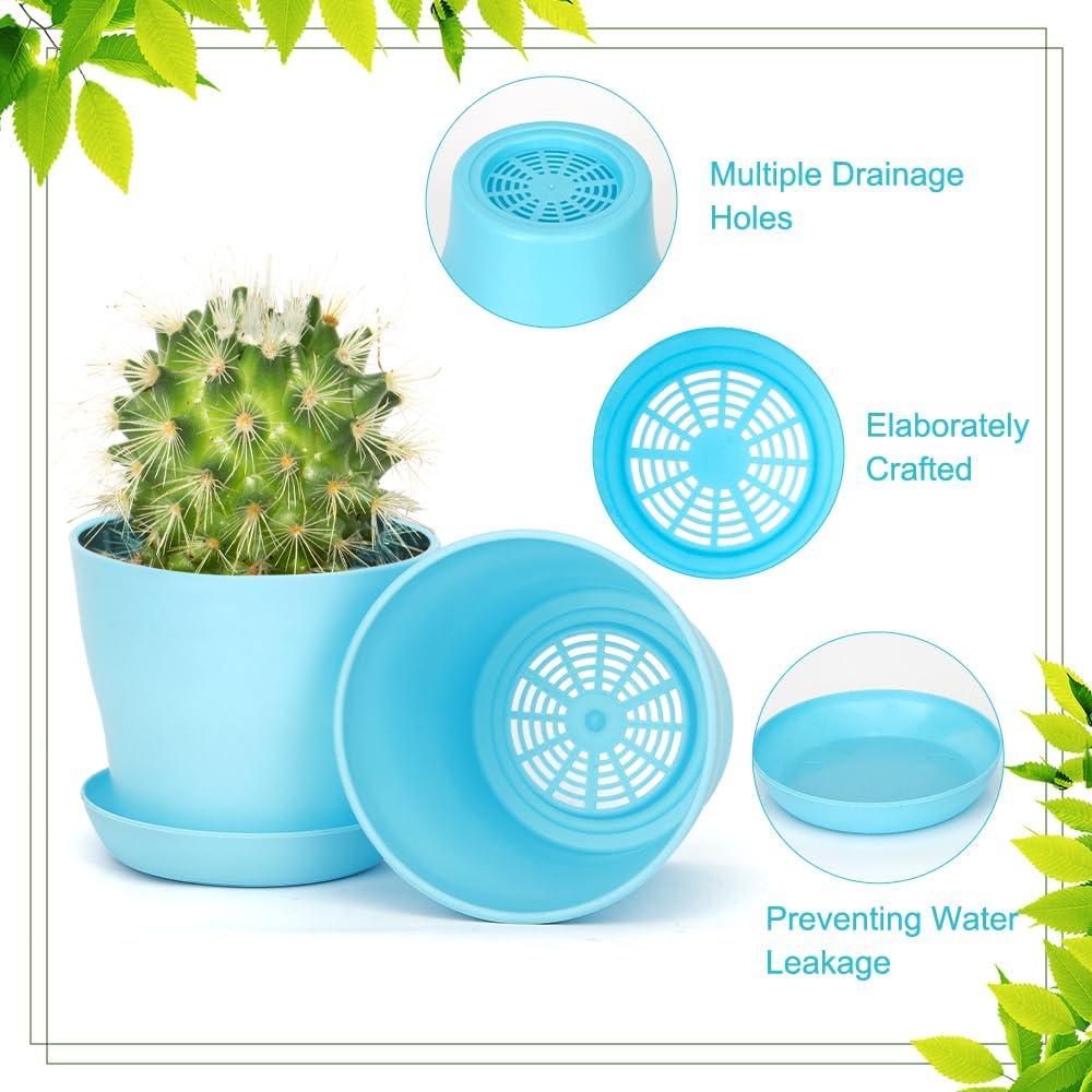 8 Macetas de Plástico Bchjatk 9.6 cm para Plantas