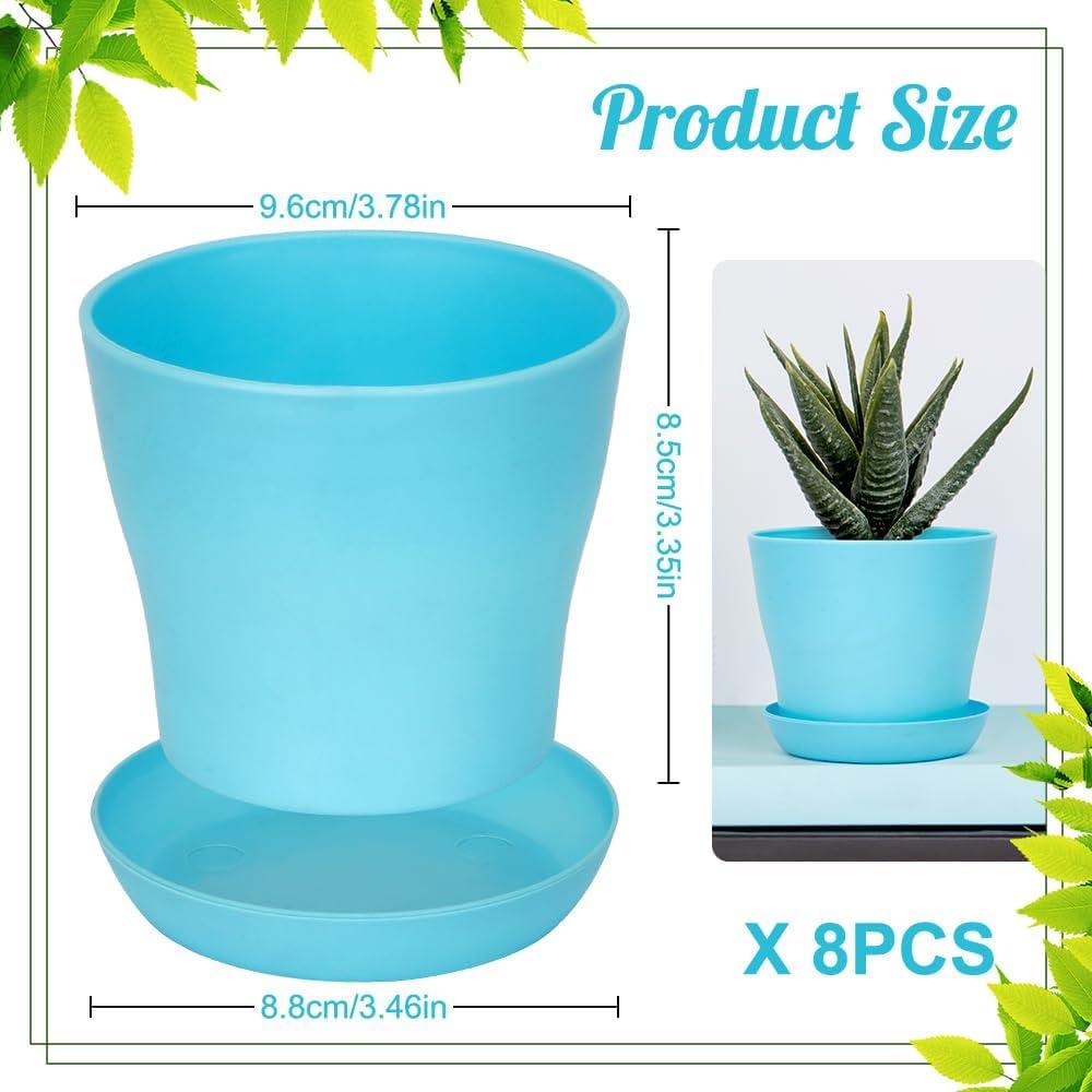 8 Macetas de Plástico Bchjatk 9.6 cm para Plantas