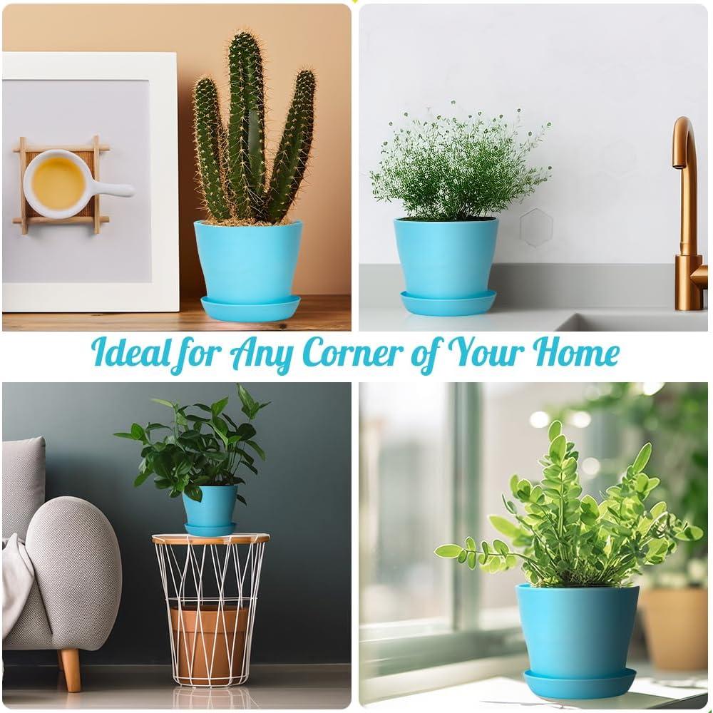 8 Macetas de Plástico Bchjatk 9.6 cm para Plantas