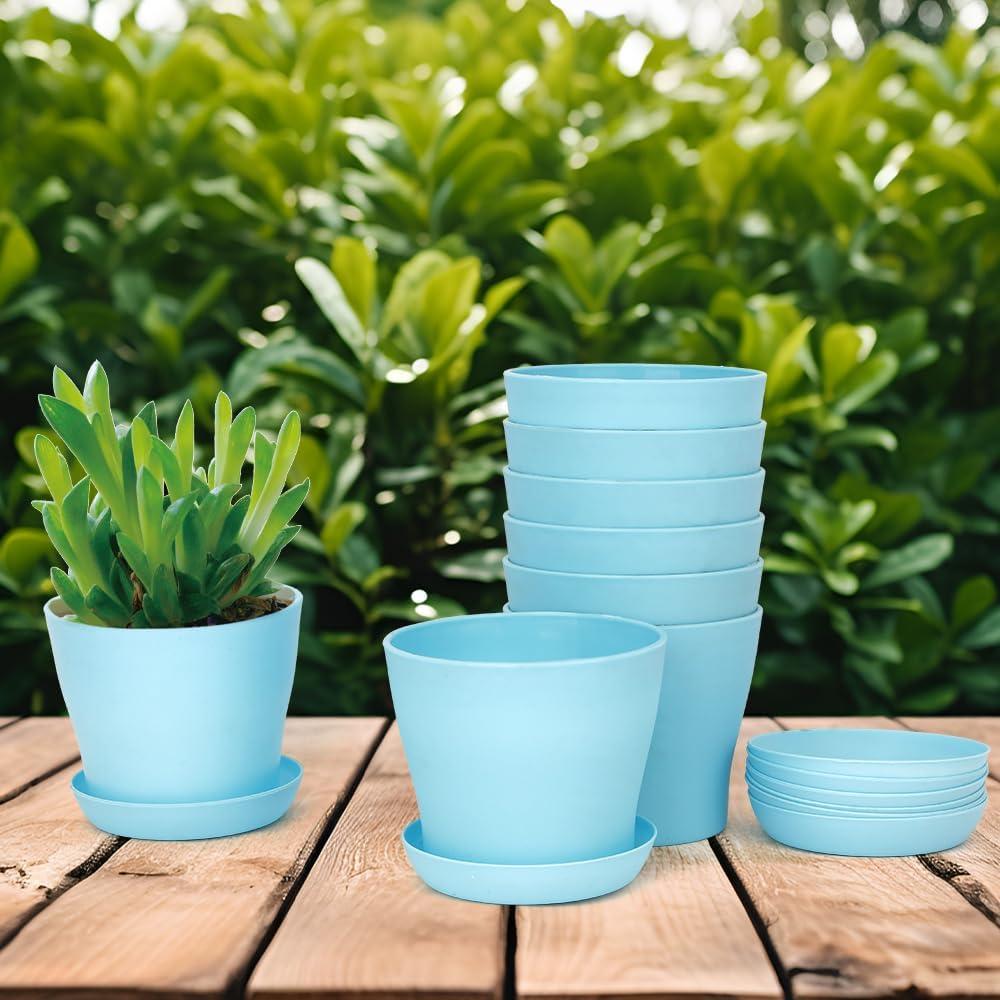 8 Macetas de Plástico Bchjatk 9.6 cm para Plantas