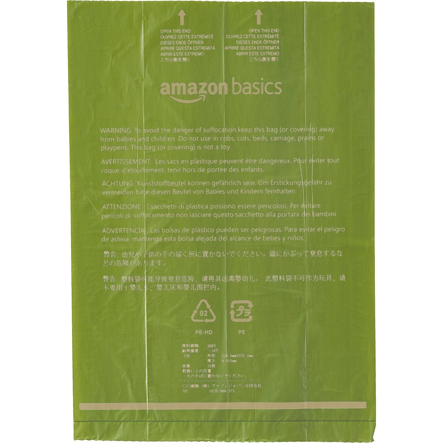 Bolsas de Excremento para Perros Amazon Basics 270 Unidades