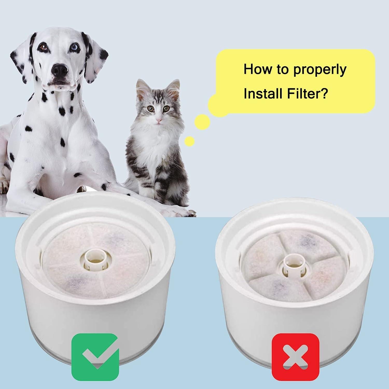 Filtros de Agua para Mascotas Monsin - 8 Filtros + 4 Esponjas