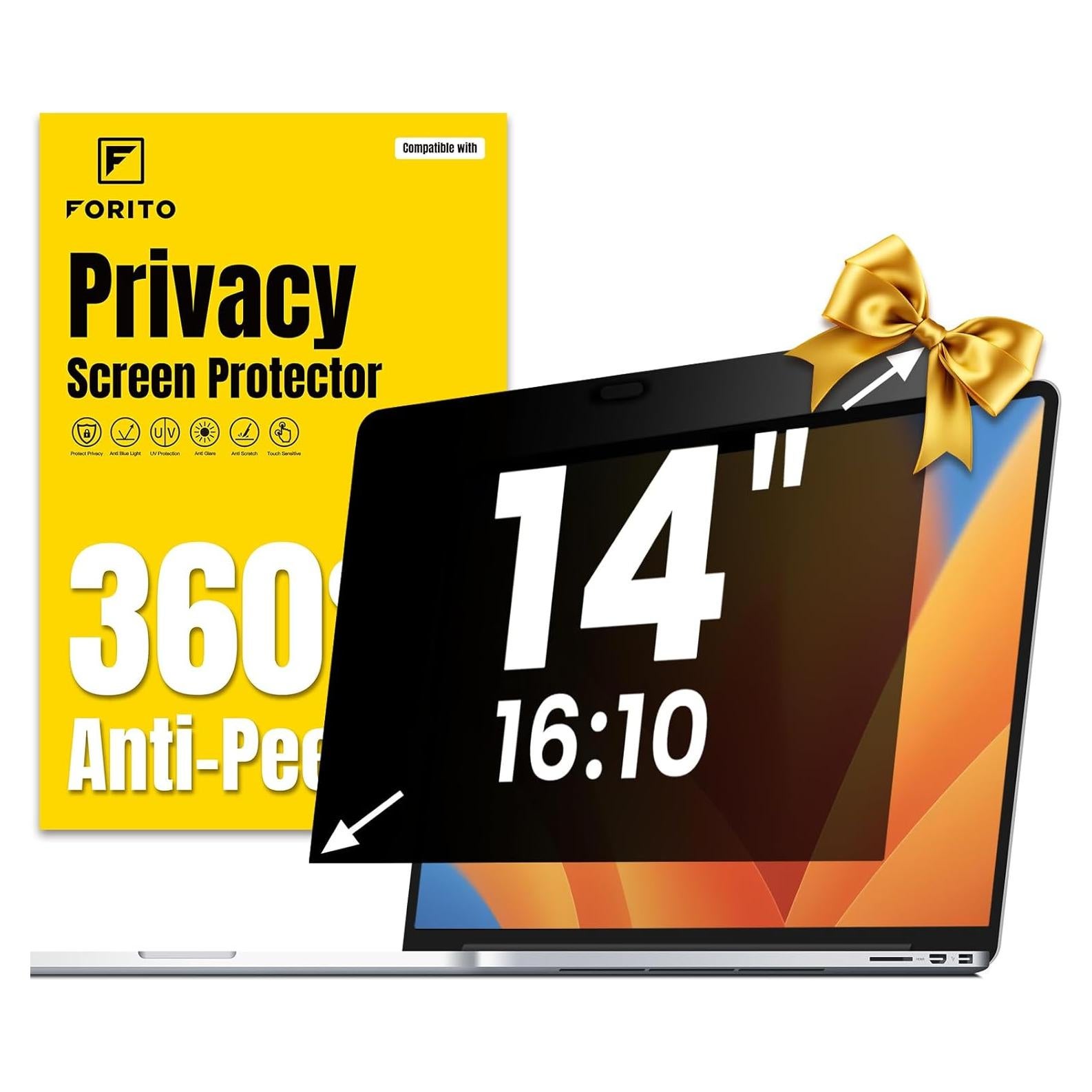 Protector de Pantalla de Privacidad F FORITO 14" 16:10 Anti Reflejos