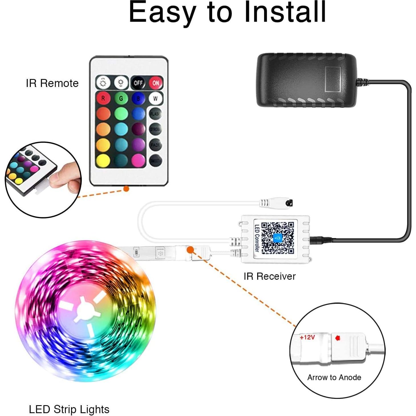 Luces LED RGB Dalattin 10m con Control Remoto y App
