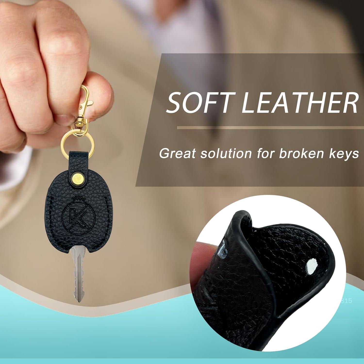 Funda de Llave de Cuero Suave KRSURERICHER Negra para Llaves Rotas