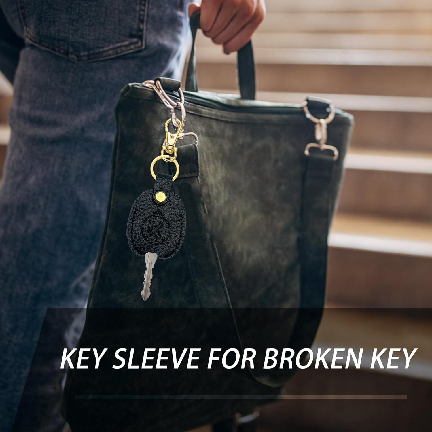 Funda de Llave de Cuero Suave KRSURERICHER Negra para Llaves Rotas