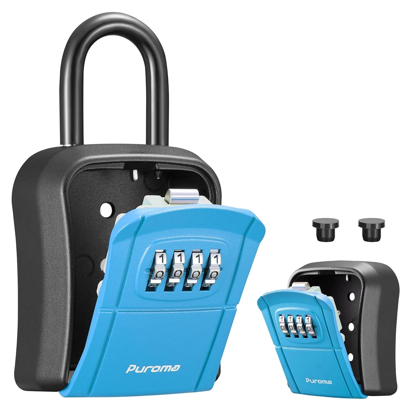 Caja de Seguridad para Llaves Puroma, Cerradura de Código, Azul