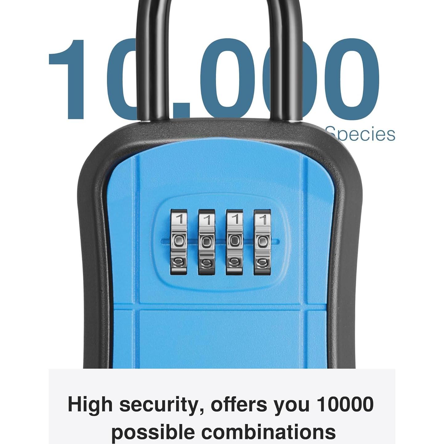 Caja de Seguridad para Llaves Puroma, Cerradura de Código, Azul