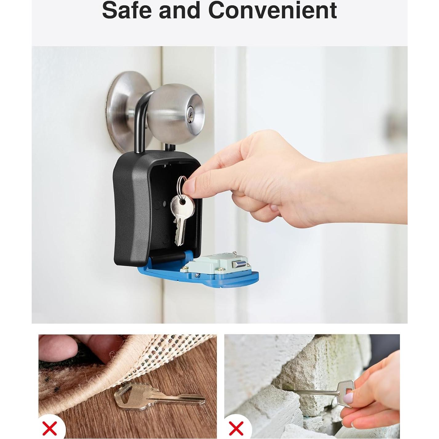 Caja de Seguridad para Llaves Puroma, Cerradura de Código, Azul