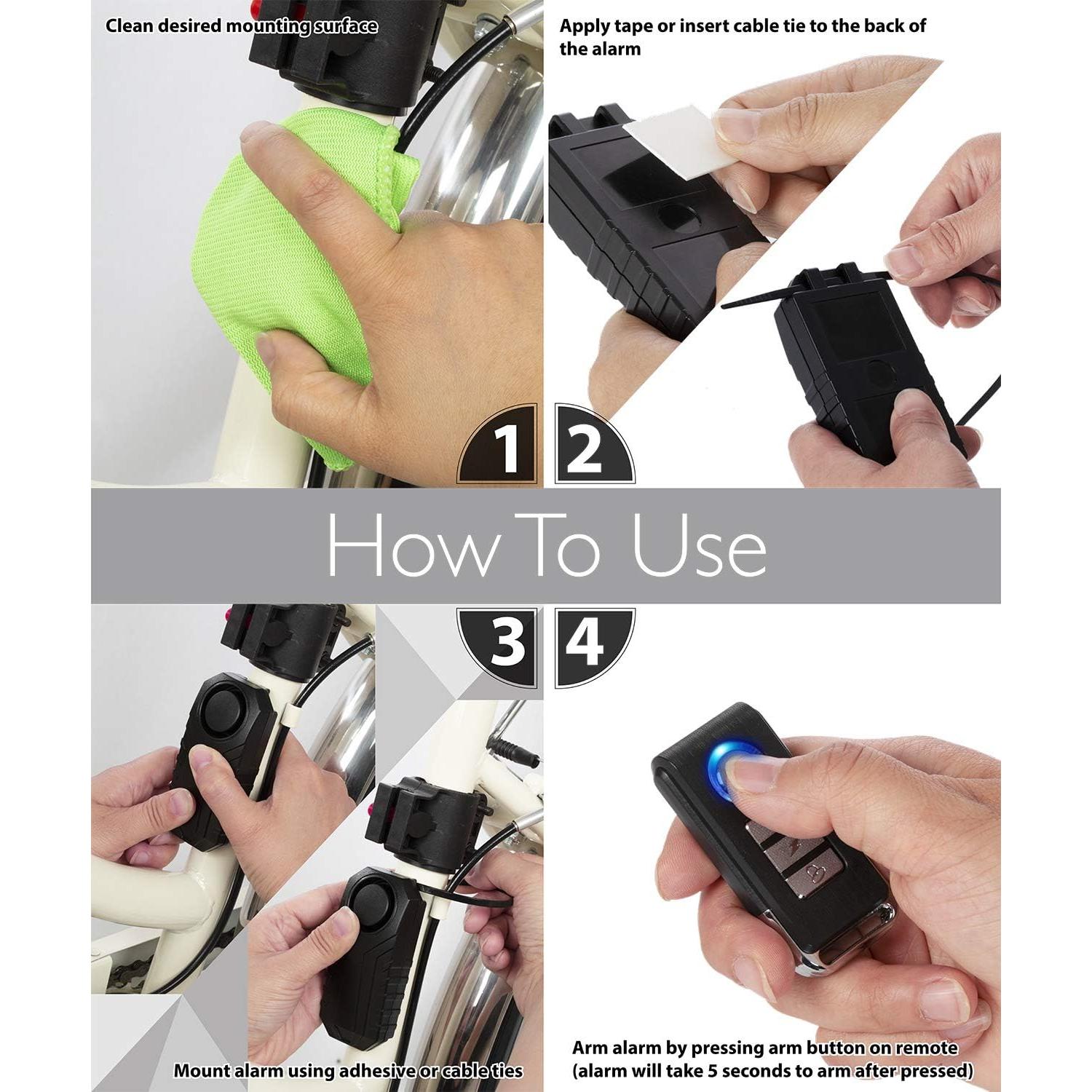 Alarma de Bicicleta Fosmon 113dB con Control Remoto IP65