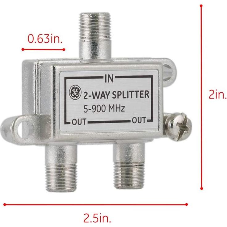 Divisor Coaxial GE 2 Vías 5-900 MHz Compatible RG59 RG6