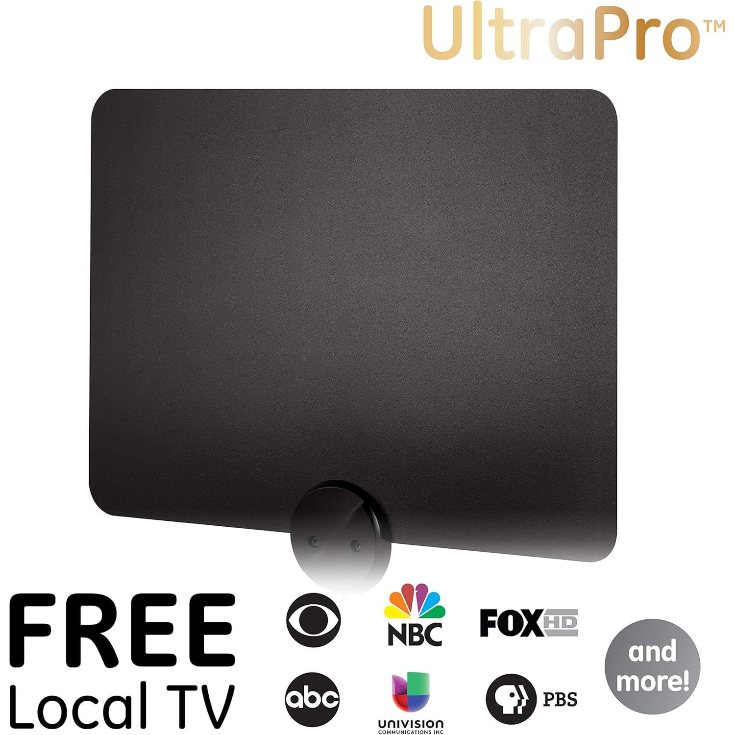 Antena de TV Amplificada GE Ultra Fina 4K 1080P Interior