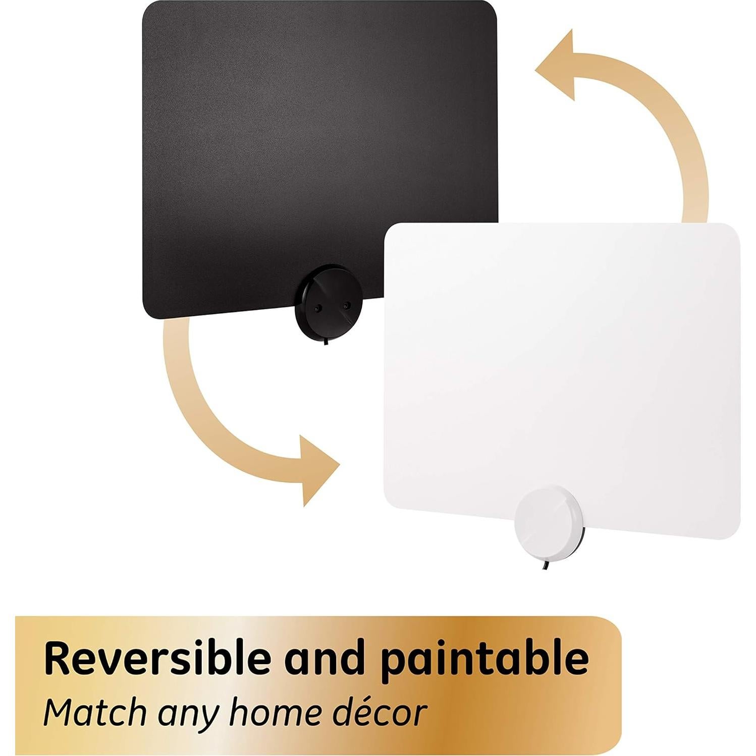 Antena de TV Amplificada GE Ultra Fina 4K 1080P Interior