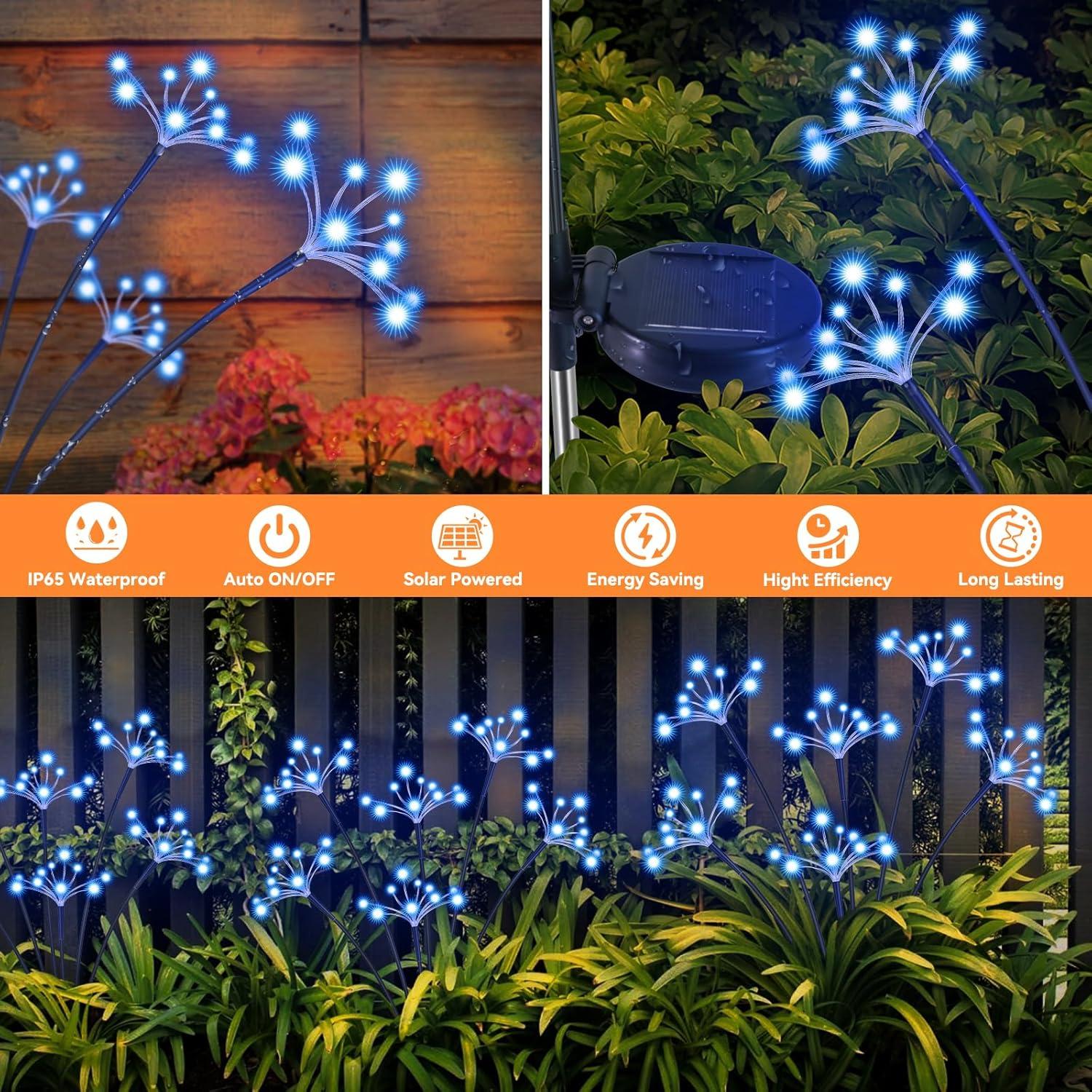 Luces de Jardín Solares YaaFen 2 Paquete Estrella Azul